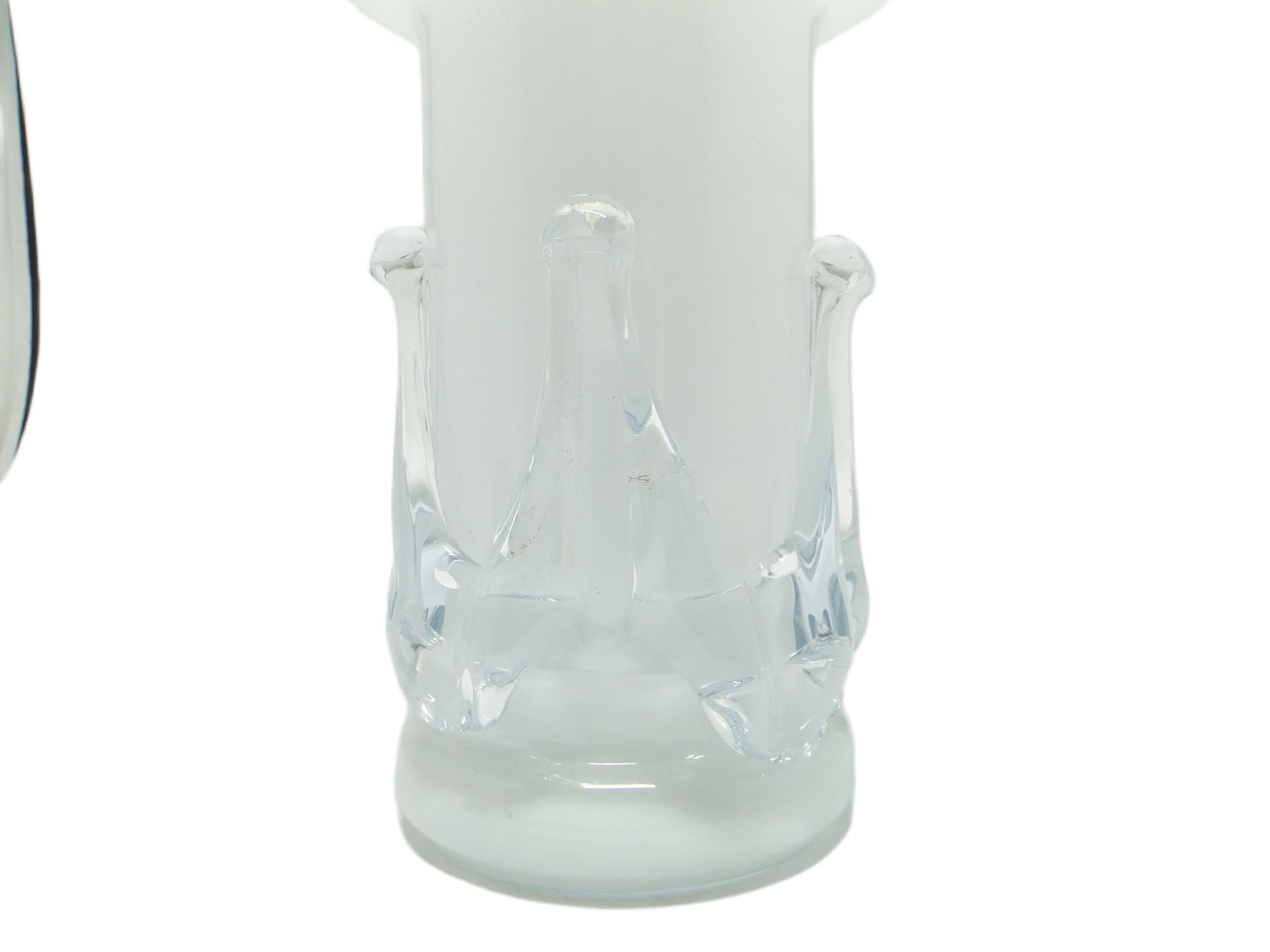 Wazon Modernizm, szkło białe, Polska, lata 70. - 92291