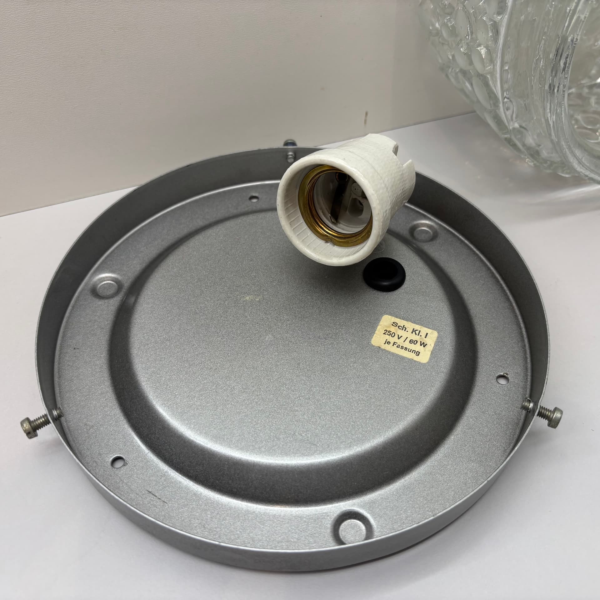 Wall Lamp Bubble, transparent glass, matte steel, Germany, 1980s. - 92403