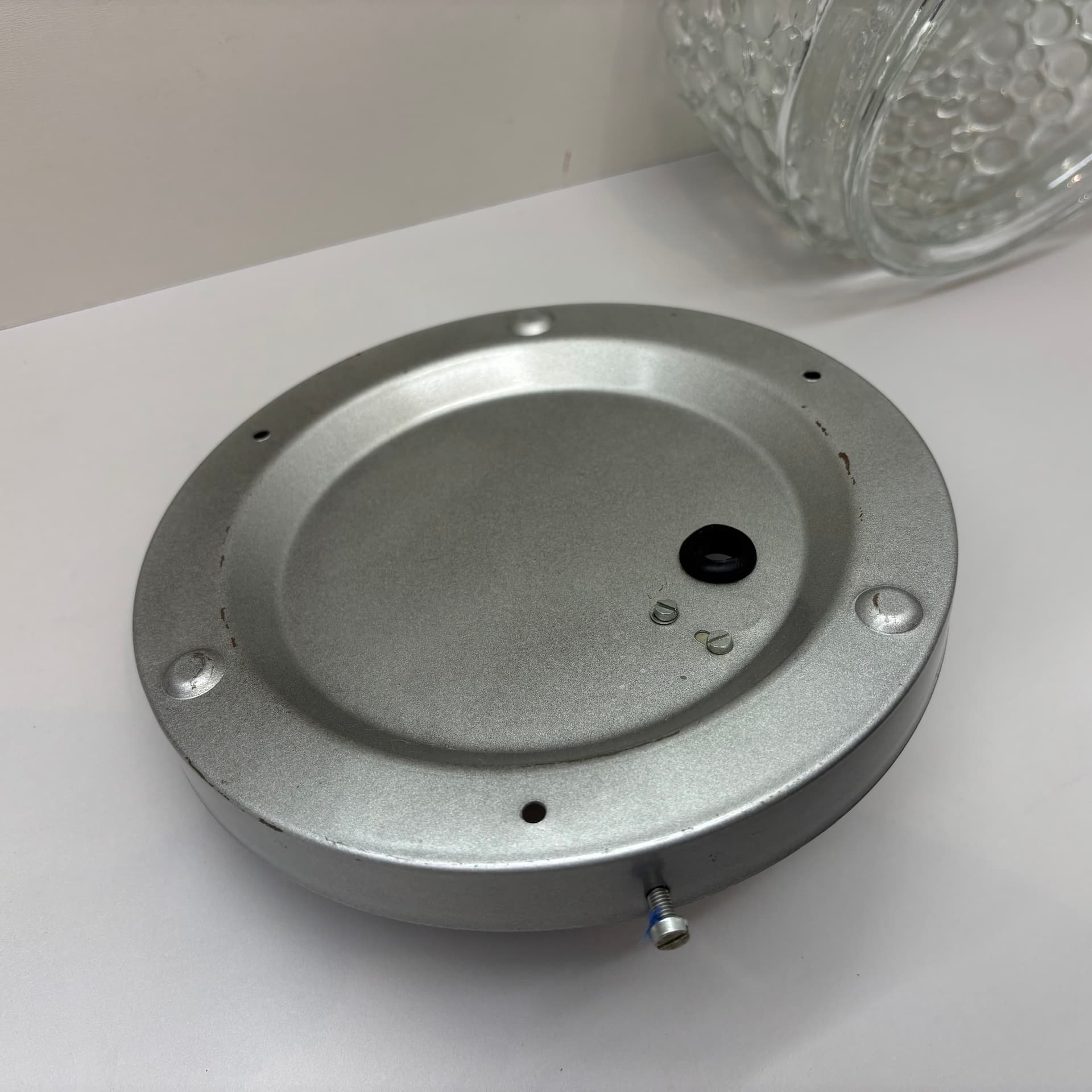 Wall Lamp Bubble, transparent glass, matte steel, Germany, 1980s. - 92398