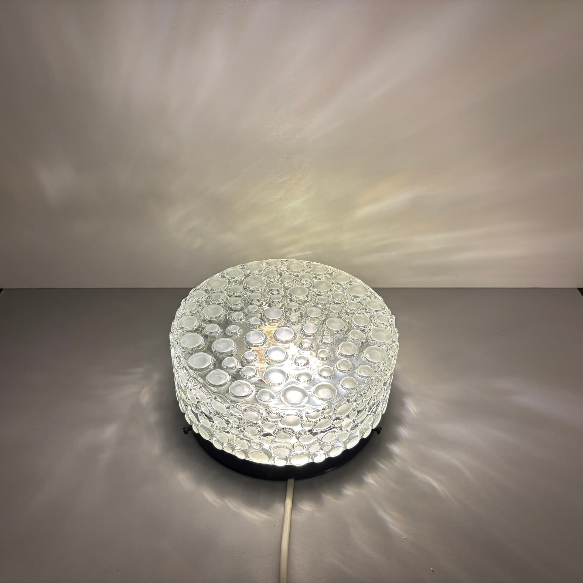 Wall Lamp Bubble, transparent glass, matte steel, Germany, 1980s. - 92399