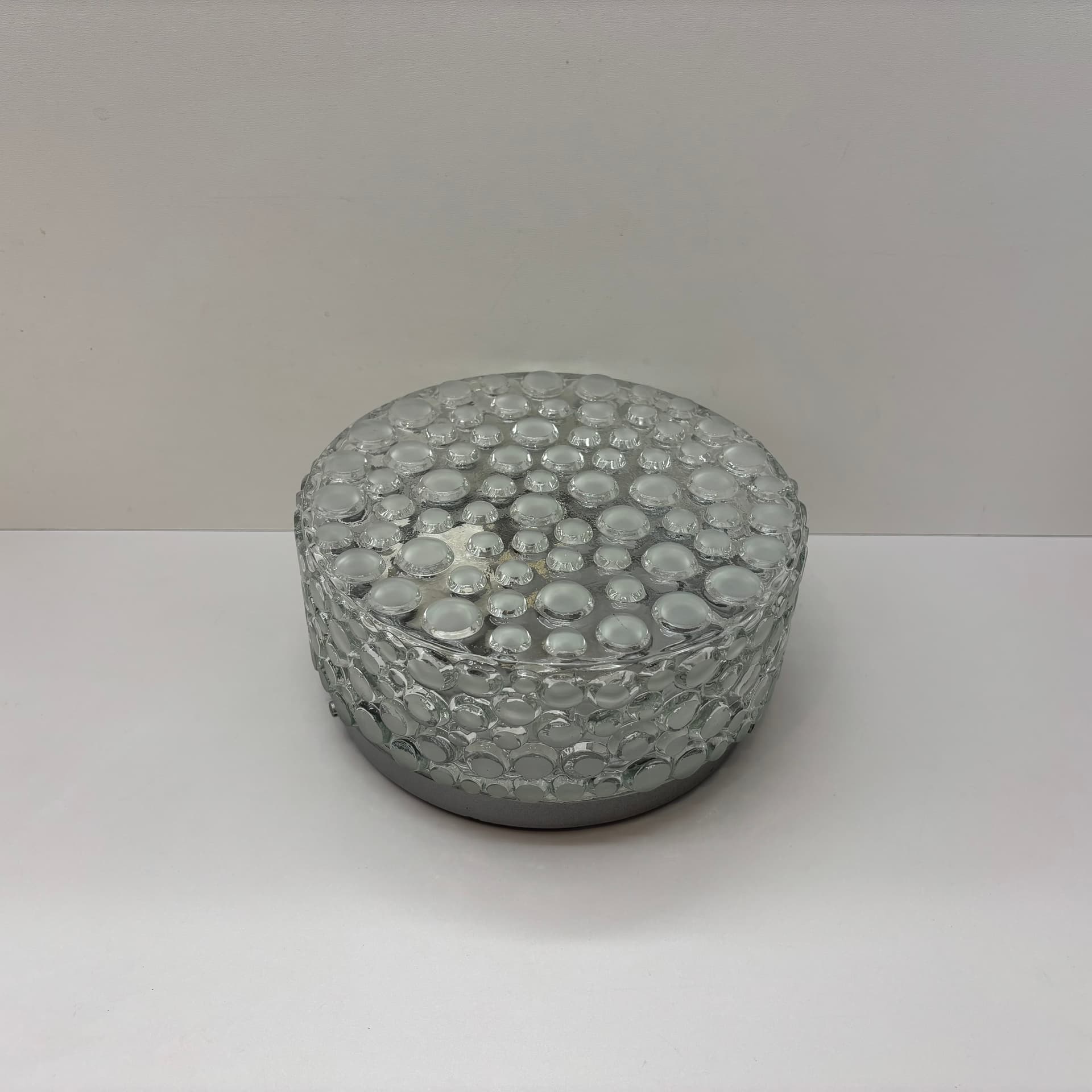 Wall Lamp Bubble, transparent glass, matte steel, Germany, 1980s. - 92393