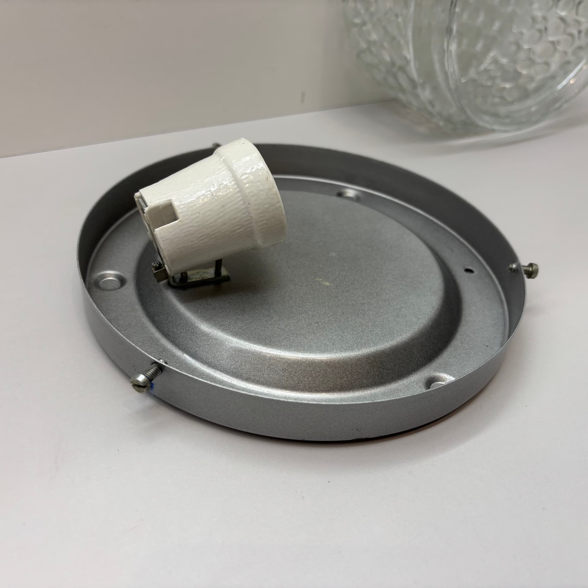 Wall Lamp Bubble, transparent glass, matte steel, Germany, 1980s. - 92397