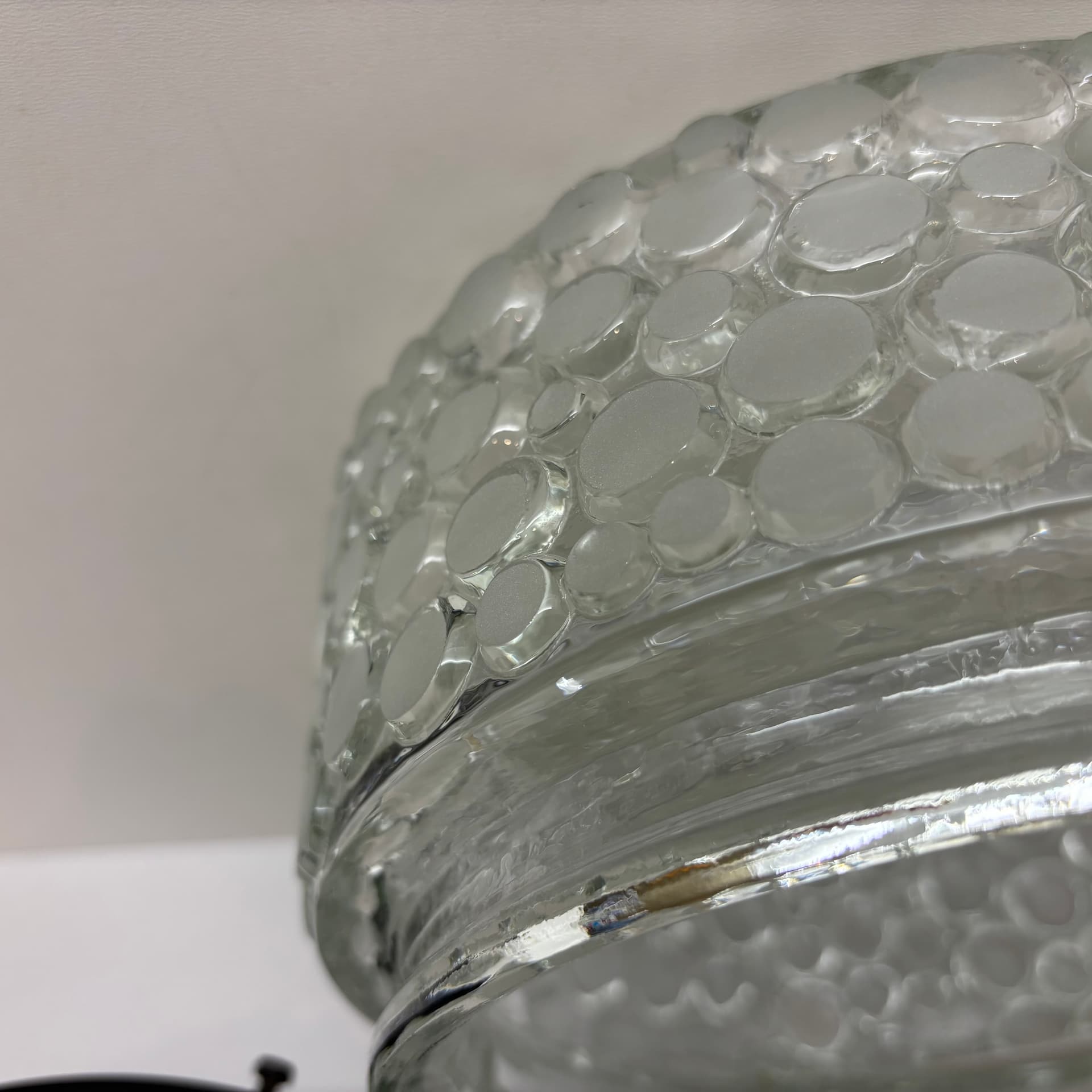 Wall Lamp Bubble, transparent glass, black metal, Germany, 1980s. - 92468