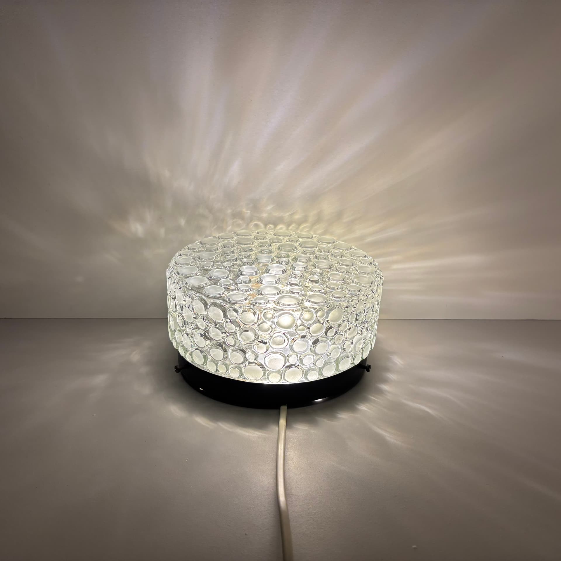 Wall Lamp Bubble, transparent glass, black metal, Germany, 1980s. - 92446