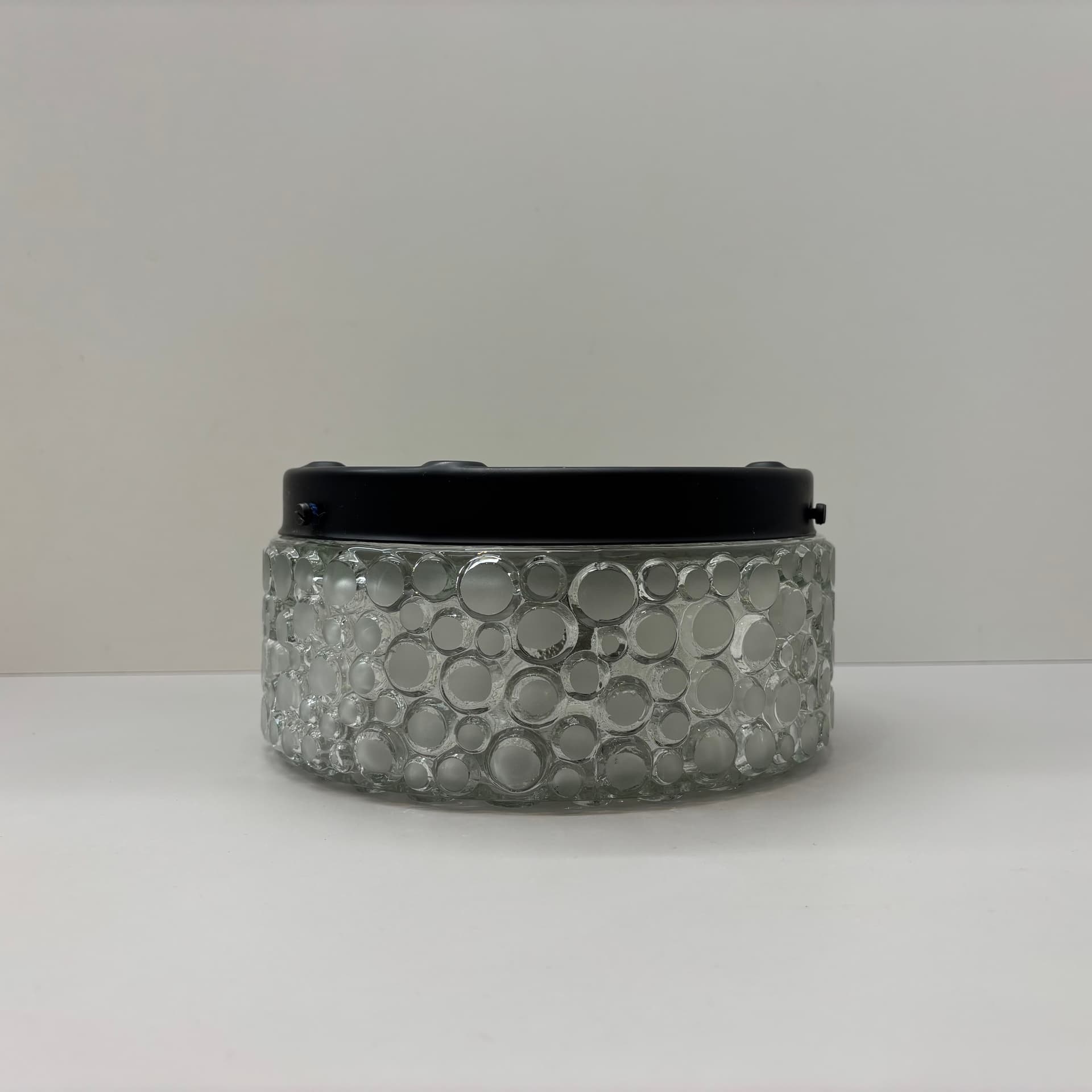 Wall Lamp Bubble, transparent glass, black metal, Germany, 1980s. - 92465