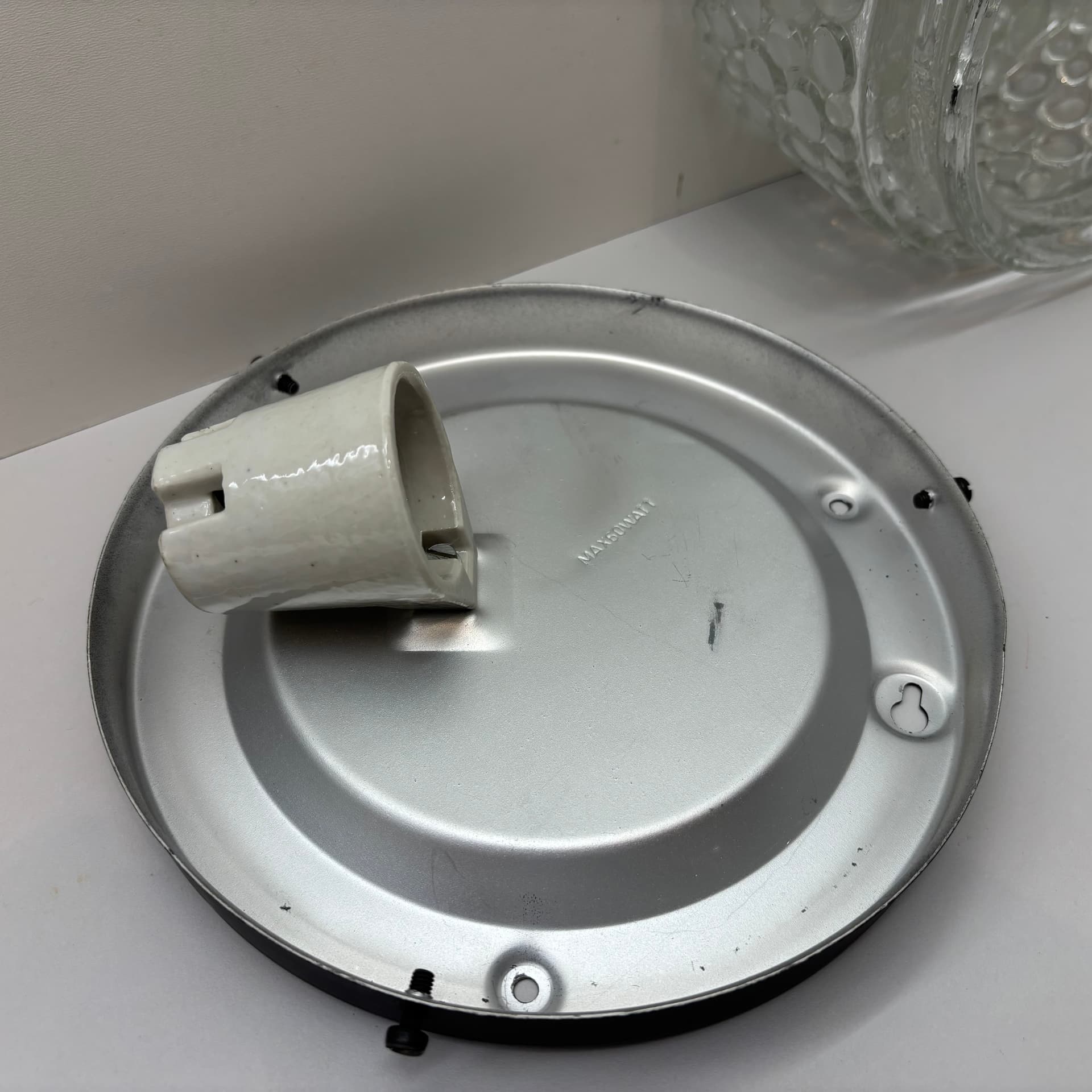 Wall Lamp Bubble, transparent glass, black metal, Germany, 1980s. - 92472