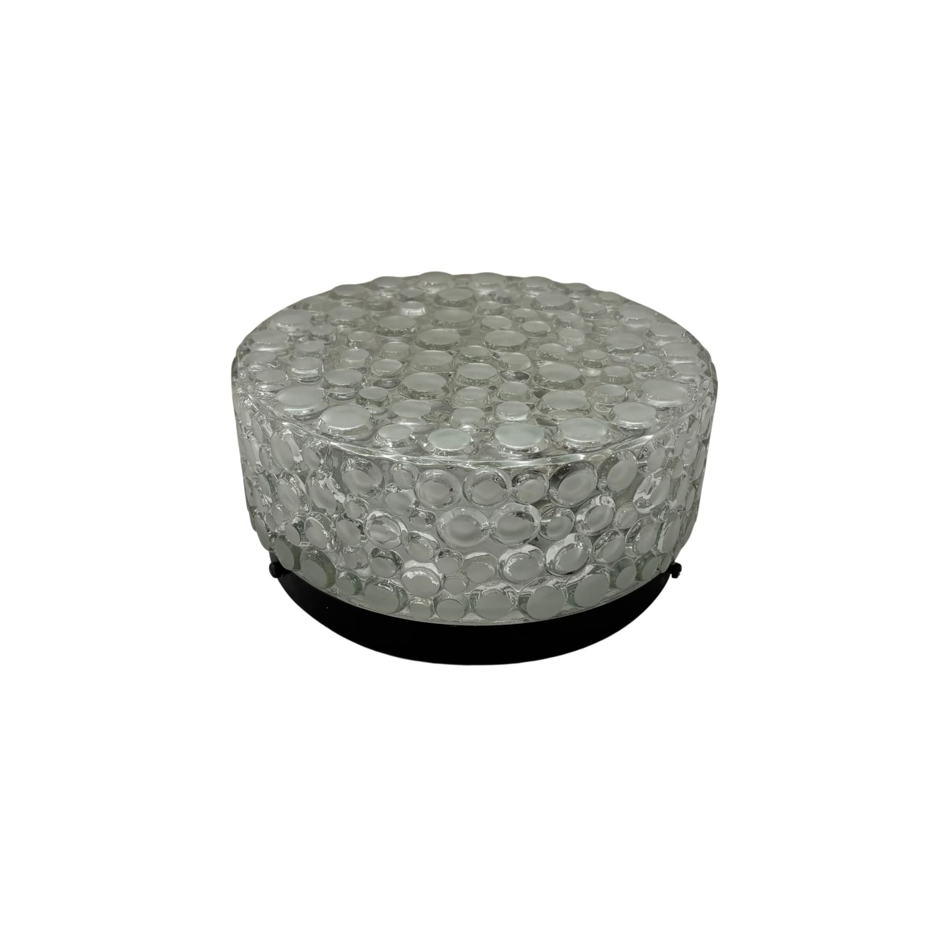 Wall Lamp Bubble, transparent glass, black metal, Germany, 1980s.