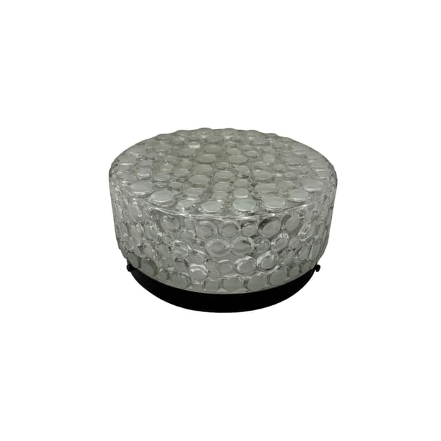 Wall Lamp Bubble, transparent glass, black metal, Germany, 1980s. - DIMENSION