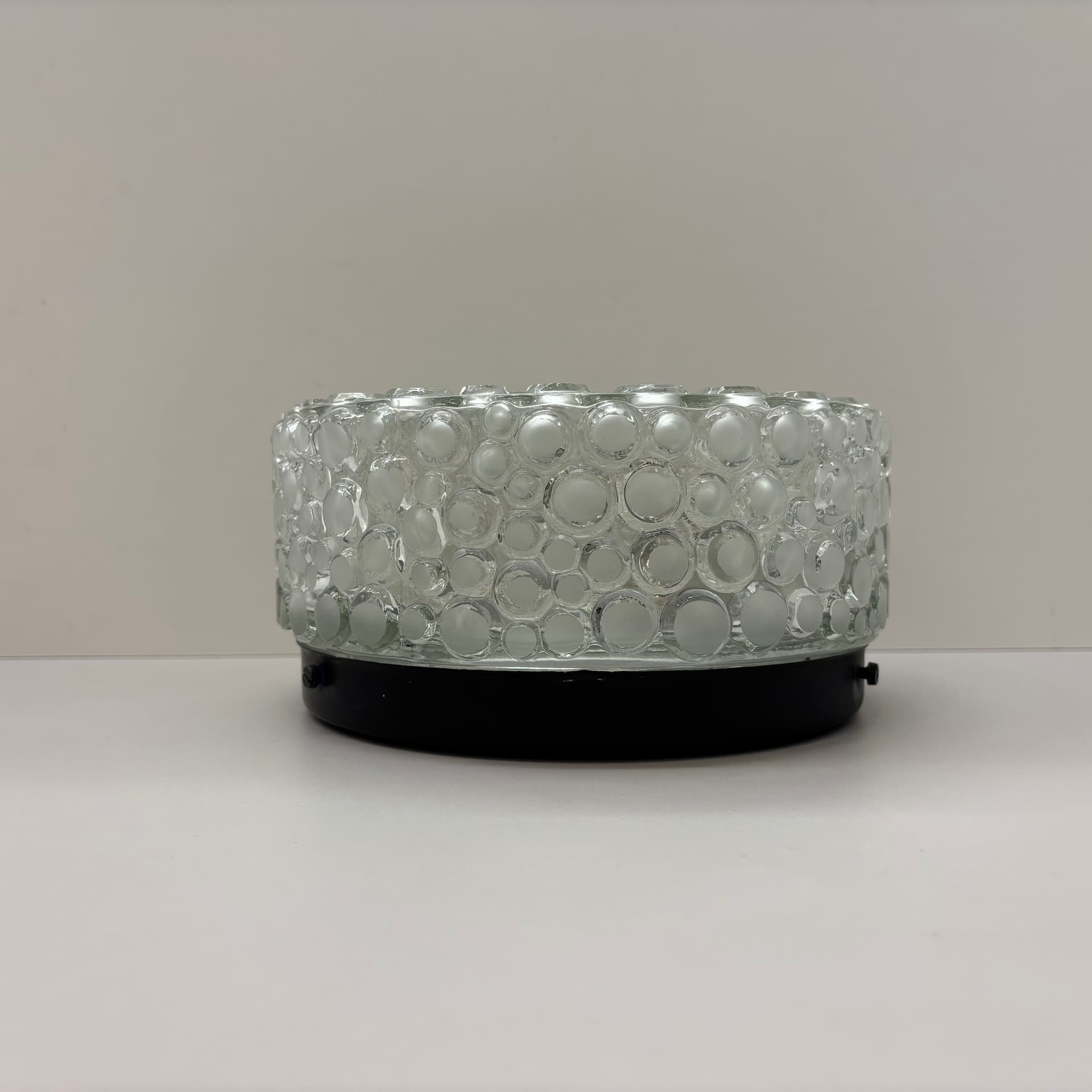 Wall Lamp Bubble, transparent glass, black metal, Germany, 1980s. - 92464