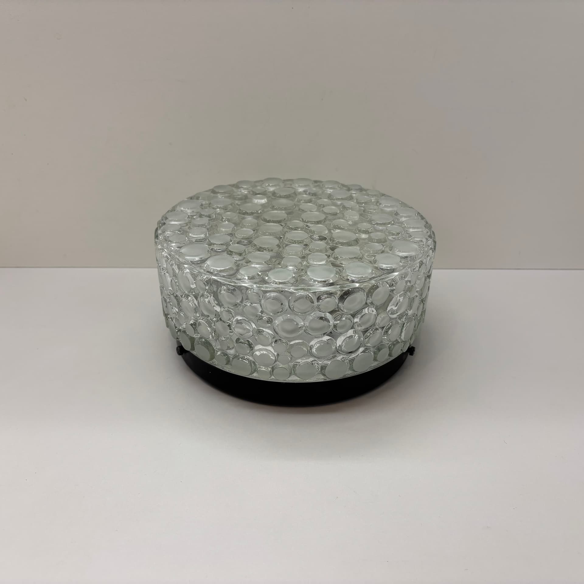 Wall Lamp Bubble, transparent glass, black metal, Germany, 1980s. - 92466