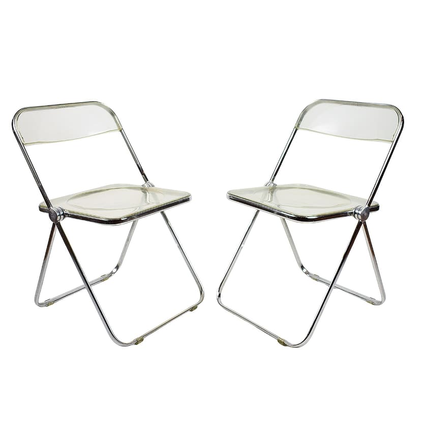 Para krzeseł Plia Anonima, Castelli, proj. Giancarlo Piretti, Castelli, lata 70.