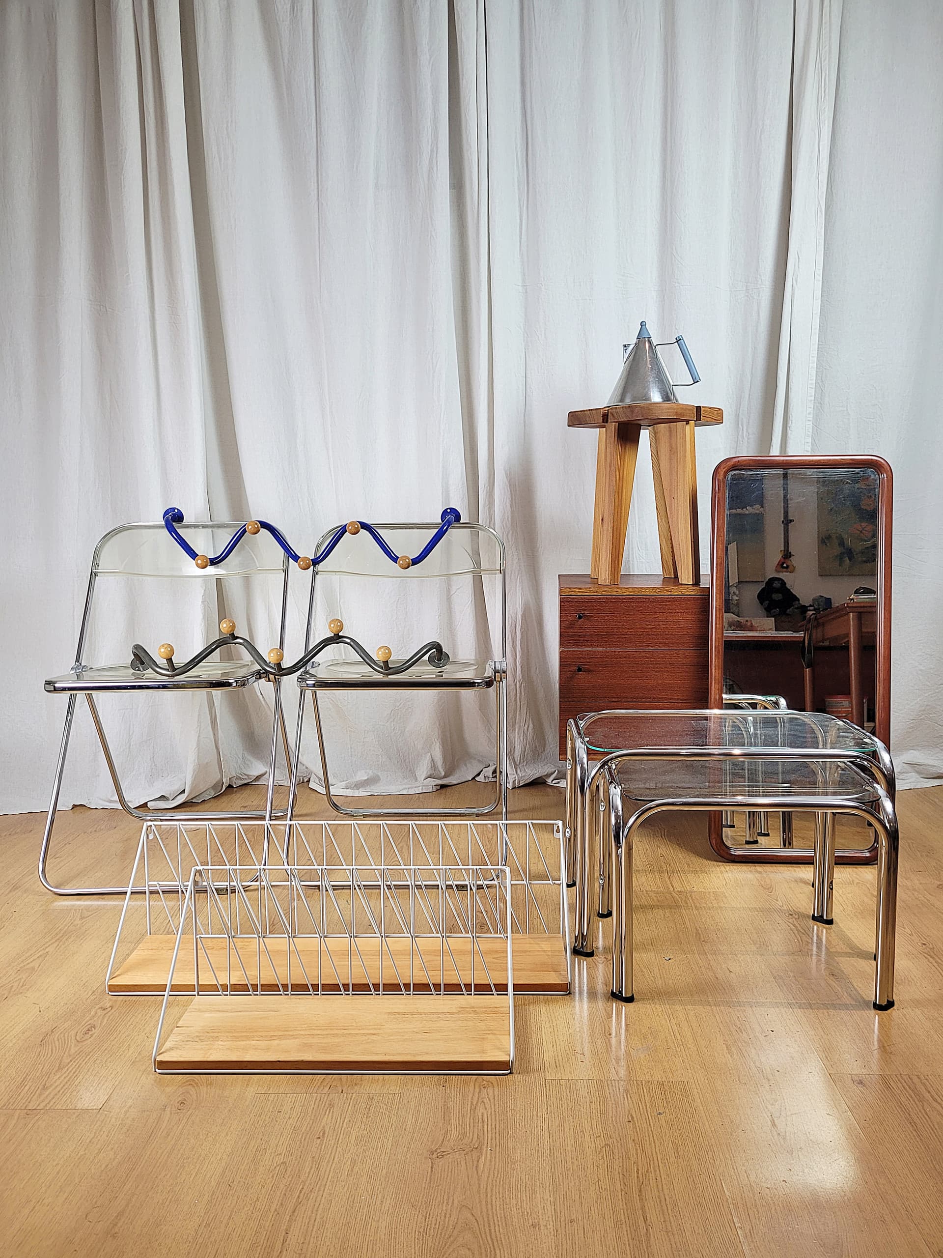 Para krzeseł Plia Anonima, Castelli, proj. Giancarlo Piretti, Castelli, lata 70. - 92741