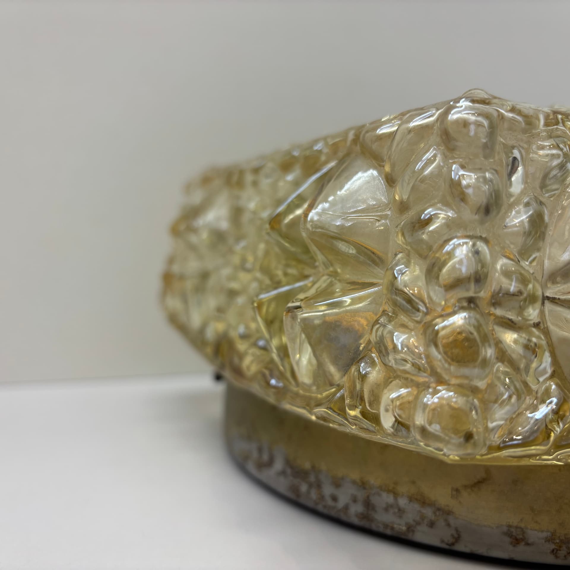 Ceiling Lamp, Space Age, golden glass, Germany, 1970s. - 92753