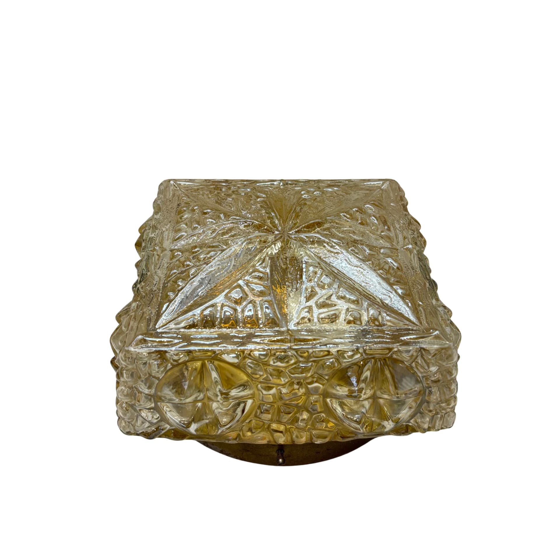 Ceiling Lamp, Space Age, golden glass, Germany, 1970s.