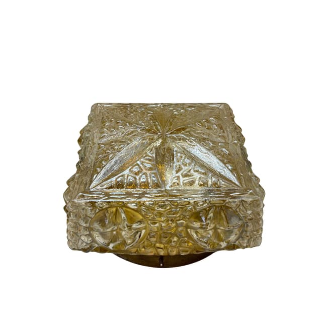 Ceiling Lamp, Space Age, golden glass, Germany, 1970s. - DIMENSION