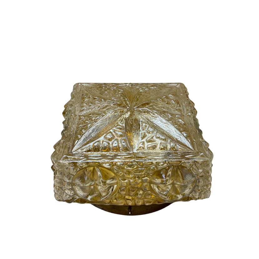 Plafon, Space Age, szkło złoty, Niemcy, lata 70.