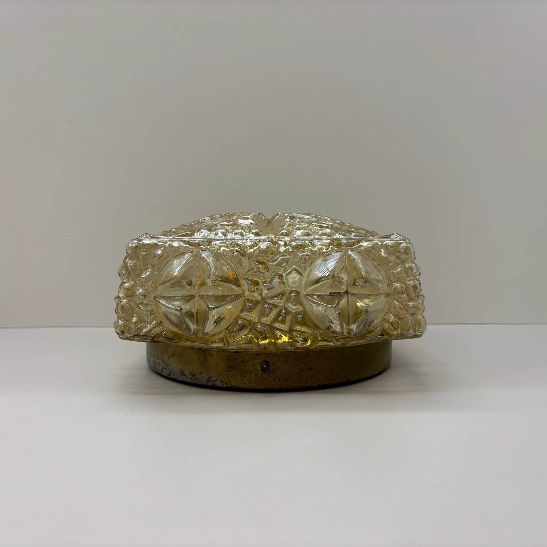 Ceiling Lamp, Space Age, golden glass, Germany, 1970s. - 92755