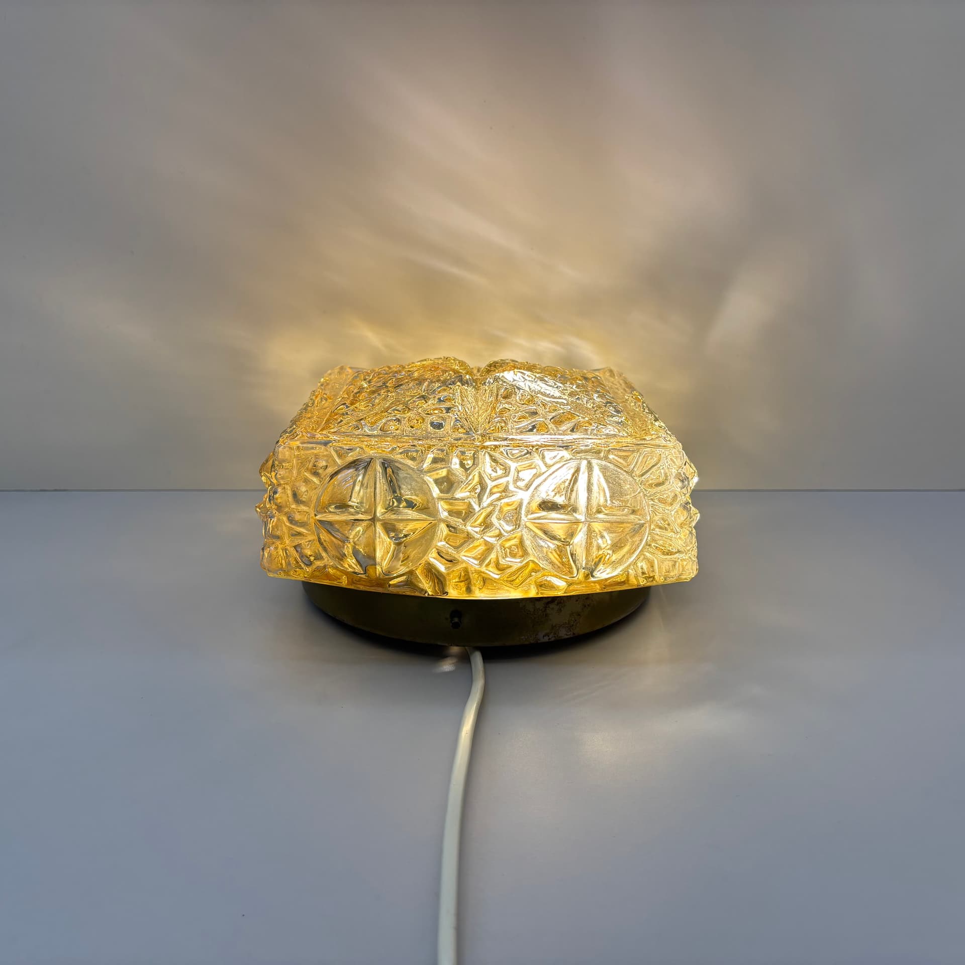 Ceiling Lamp, Space Age, golden glass, Germany, 1970s. - 92752