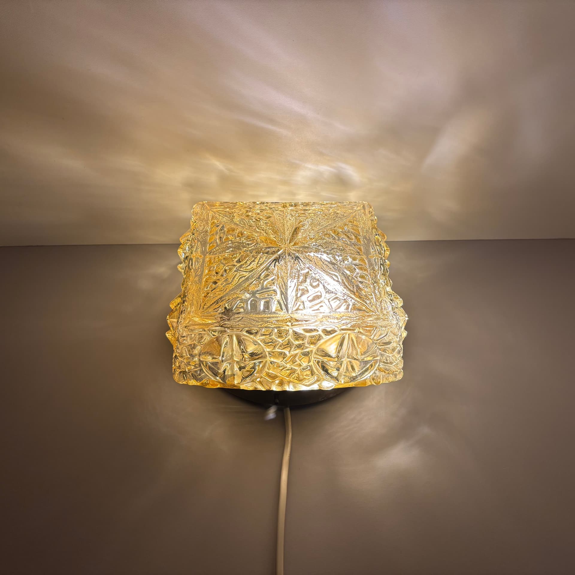 Ceiling Lamp, Space Age, golden glass, Germany, 1970s. - 92758