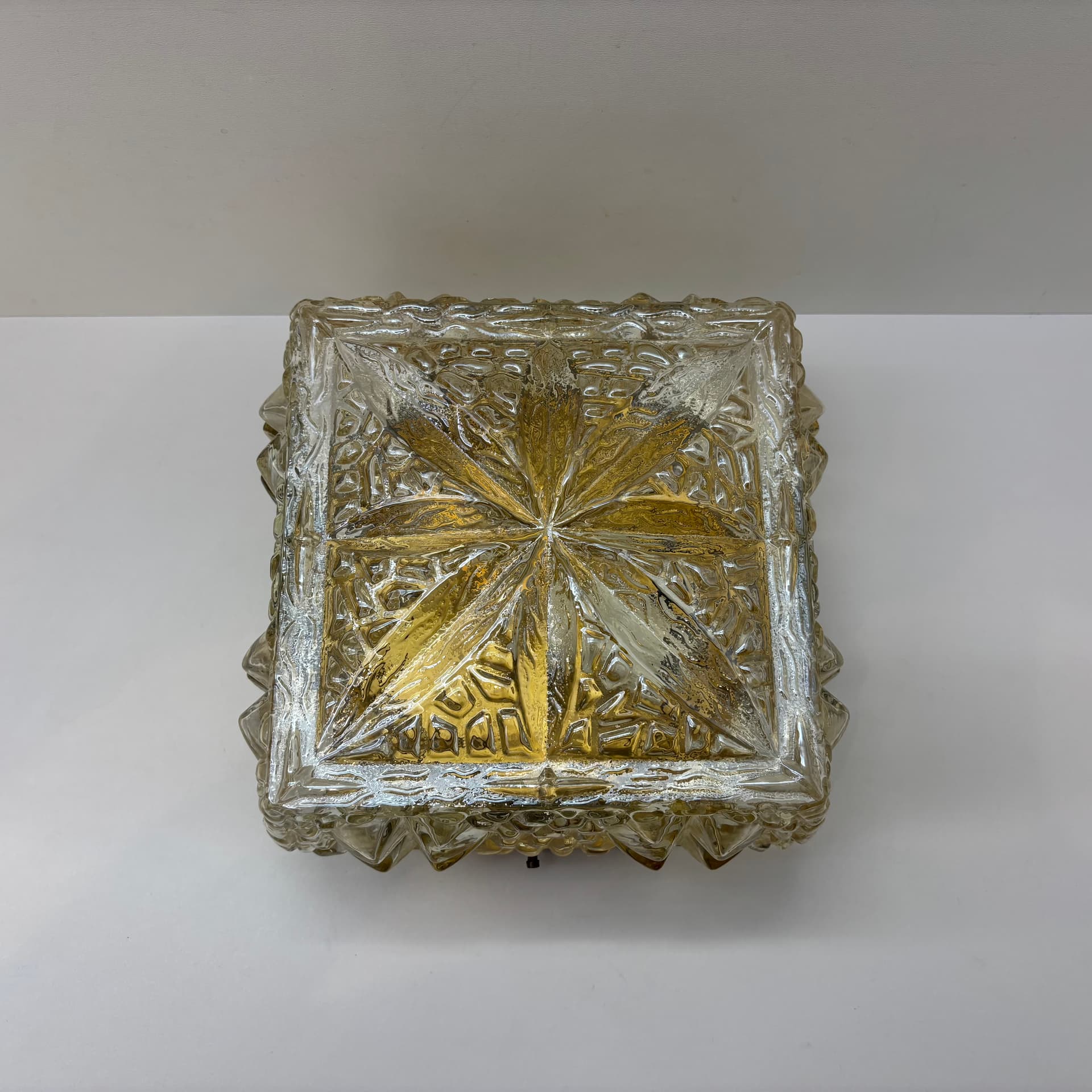 Ceiling Lamp, Space Age, golden glass, Germany, 1970s. - 92759