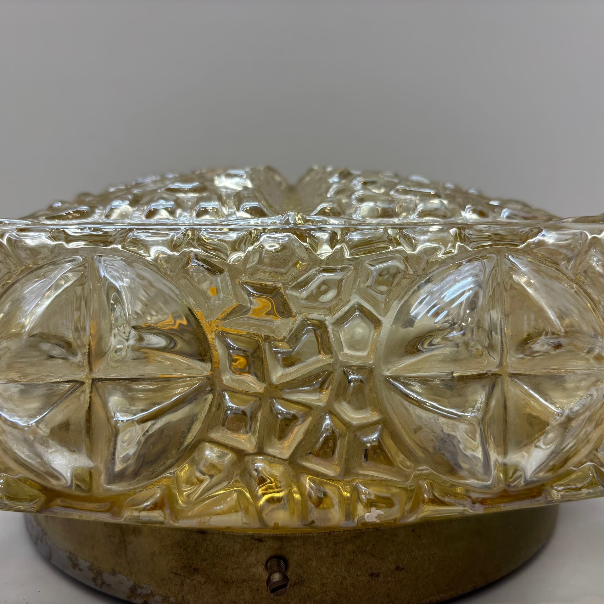 Ceiling Lamp, Space Age, golden glass, Germany, 1970s. - 92754