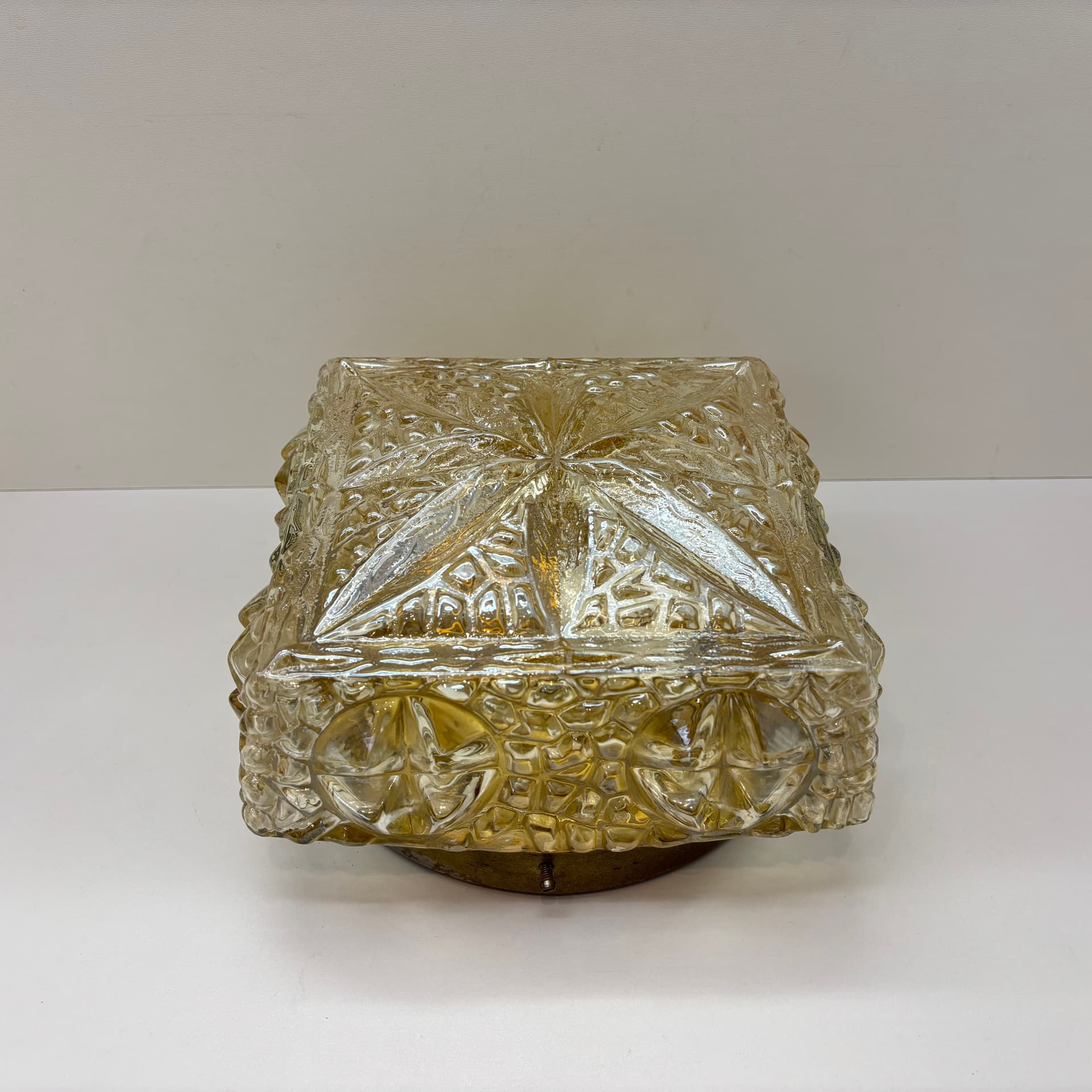 Ceiling Lamp, Space Age, golden glass, Germany, 1970s. - 92761