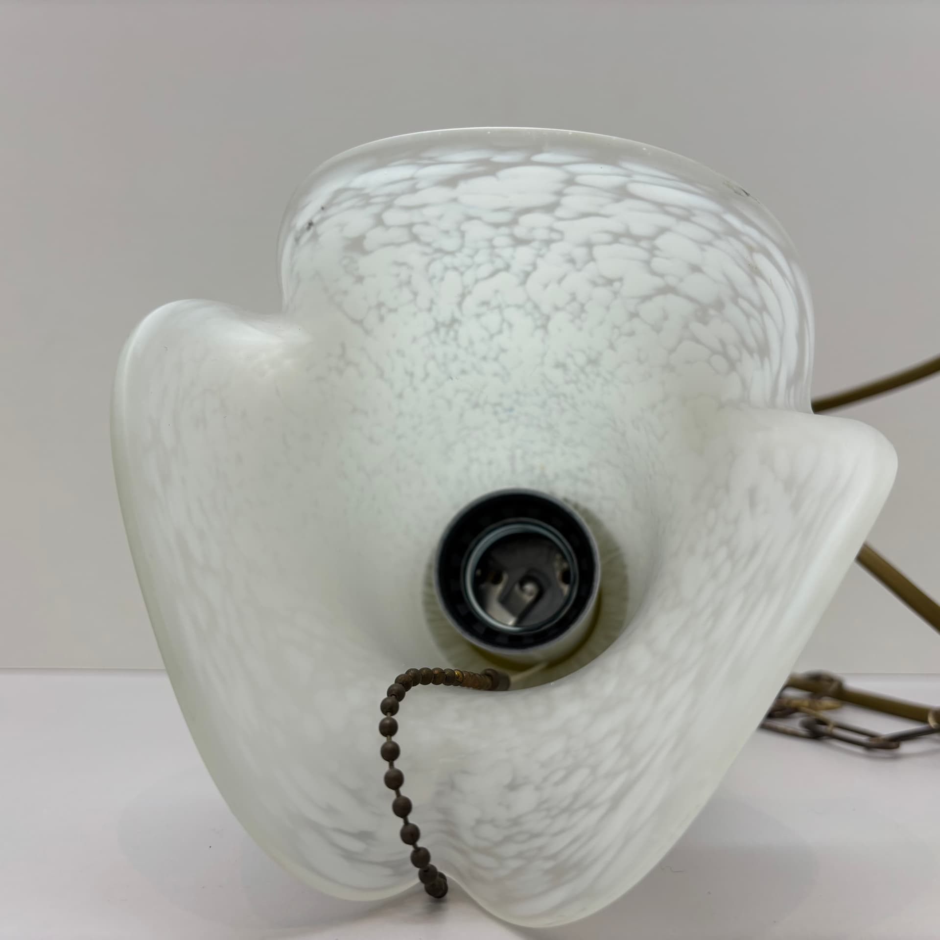 Pendant Lamp, golden brass, glass, Germany, 1970s. - 92784