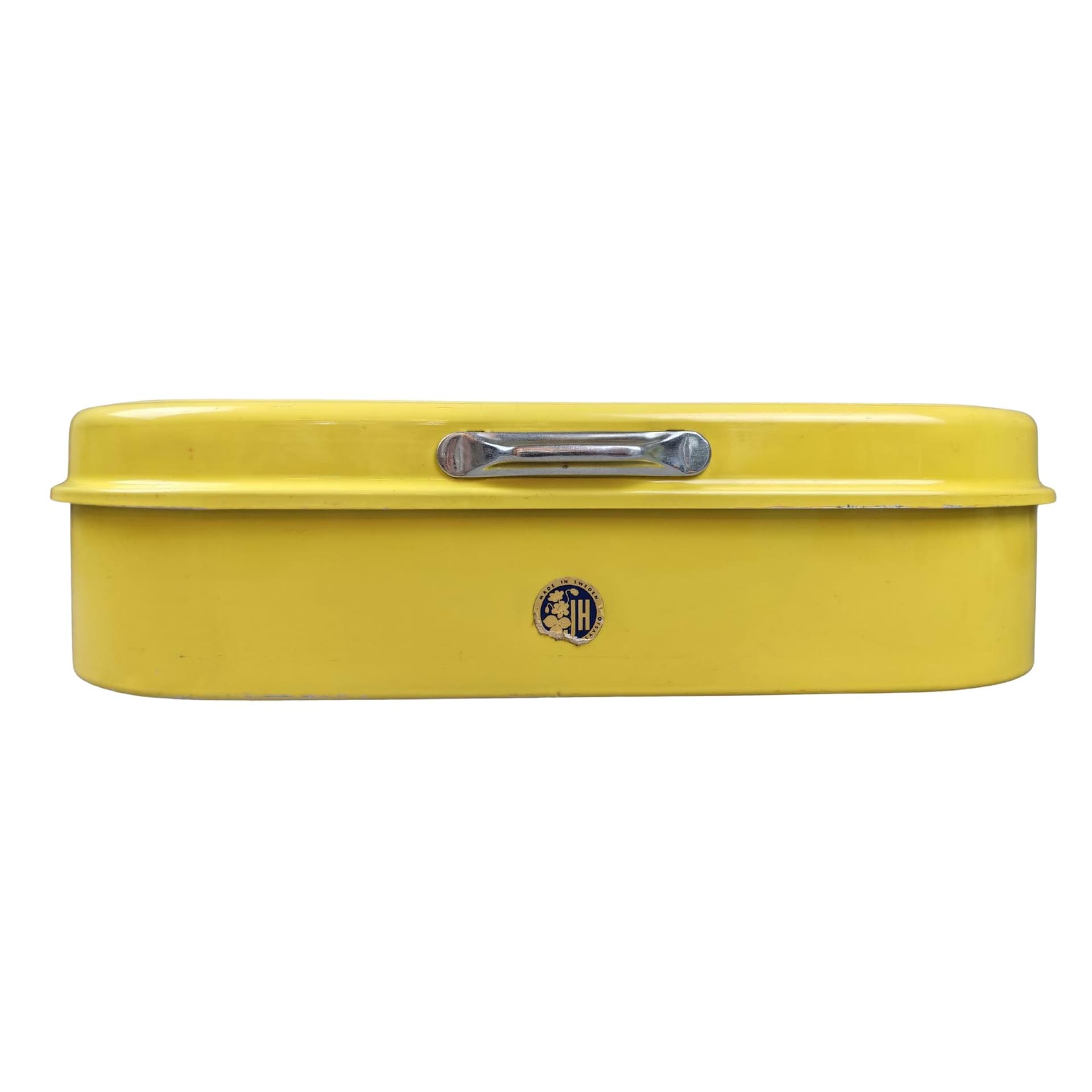 Lunch Box, yellow, J-H Fabrikerna, Sweden, 1950s.