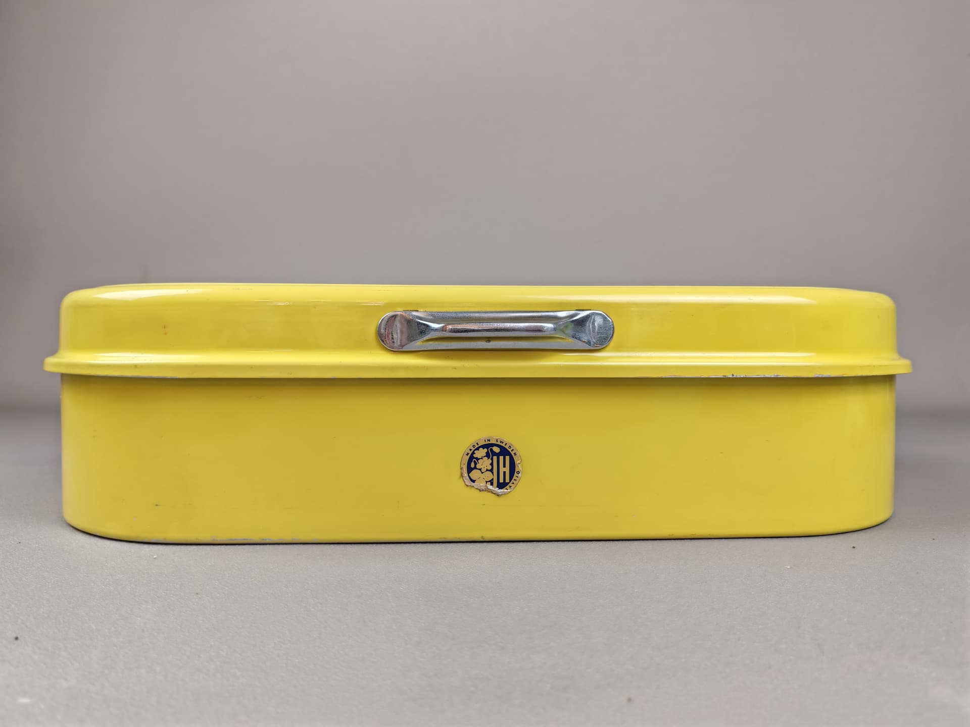 Lunch Box, yellow, J-H Fabrikerna, Sweden, 1950s. - 92868