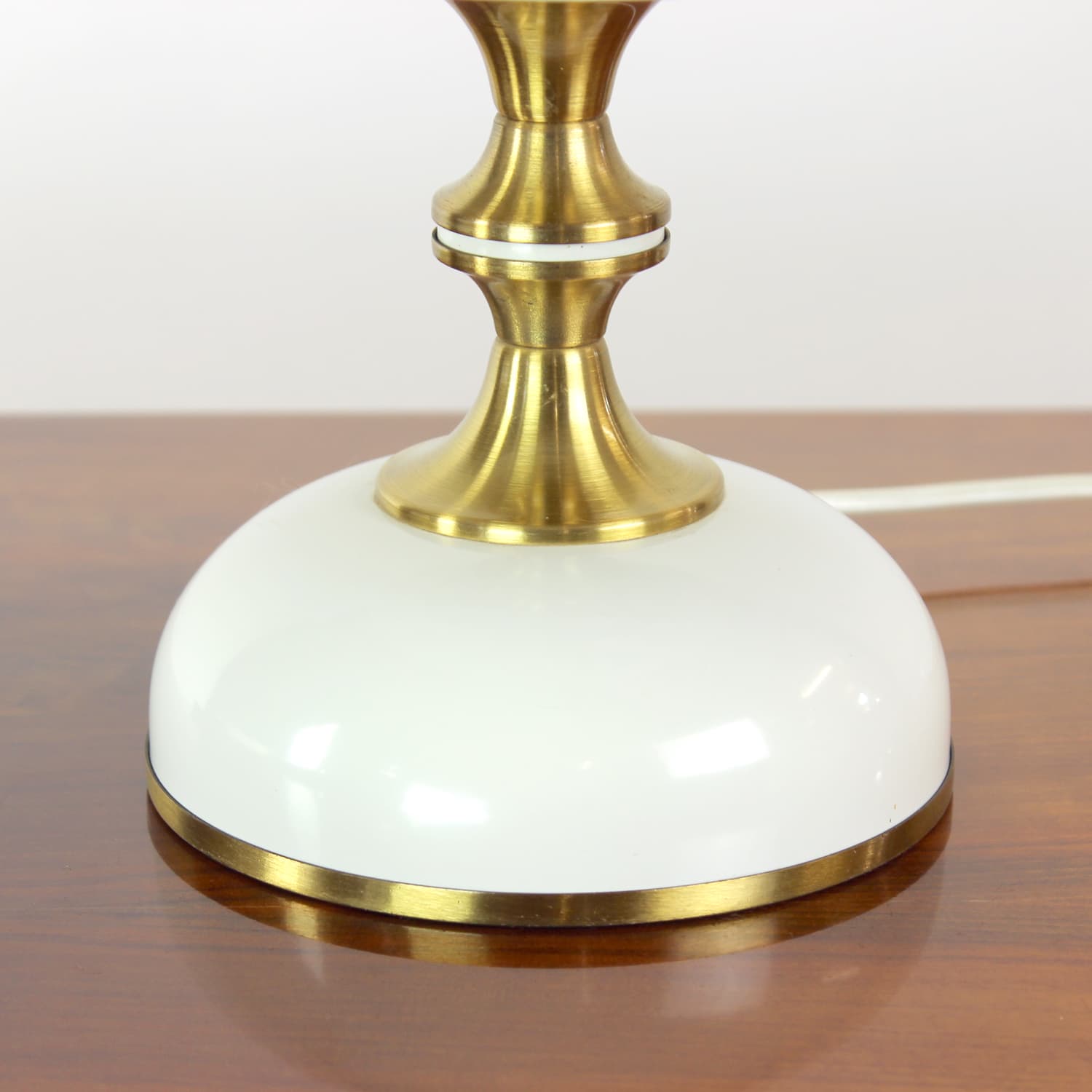 Lampa stołowa Space Age, szkło opalowe białe, metal kremowy, Napako, Czechosłowacja, lata 70. - 92914