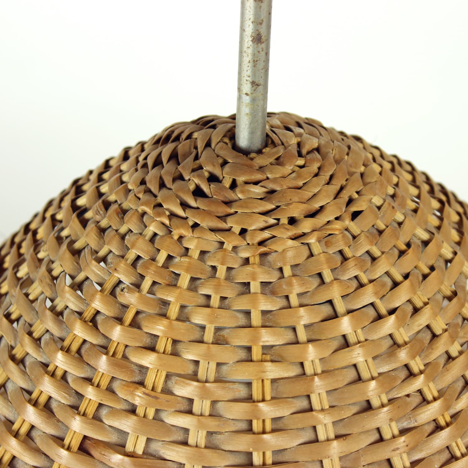 Ceiling light, beige rattan, Czechoslovakia, 1960s - 92947
