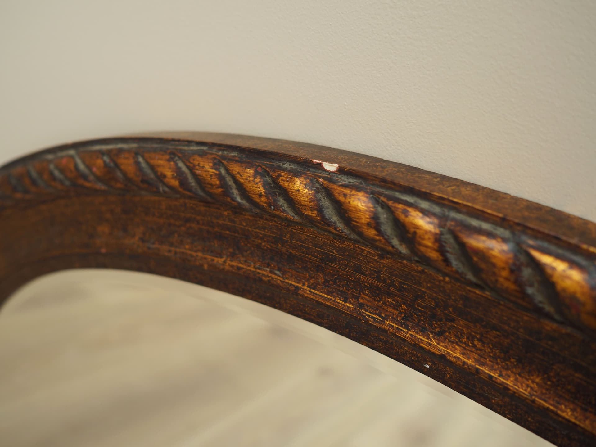 Oval mirror, brown, wood, Denmark, 1960s. - 92954