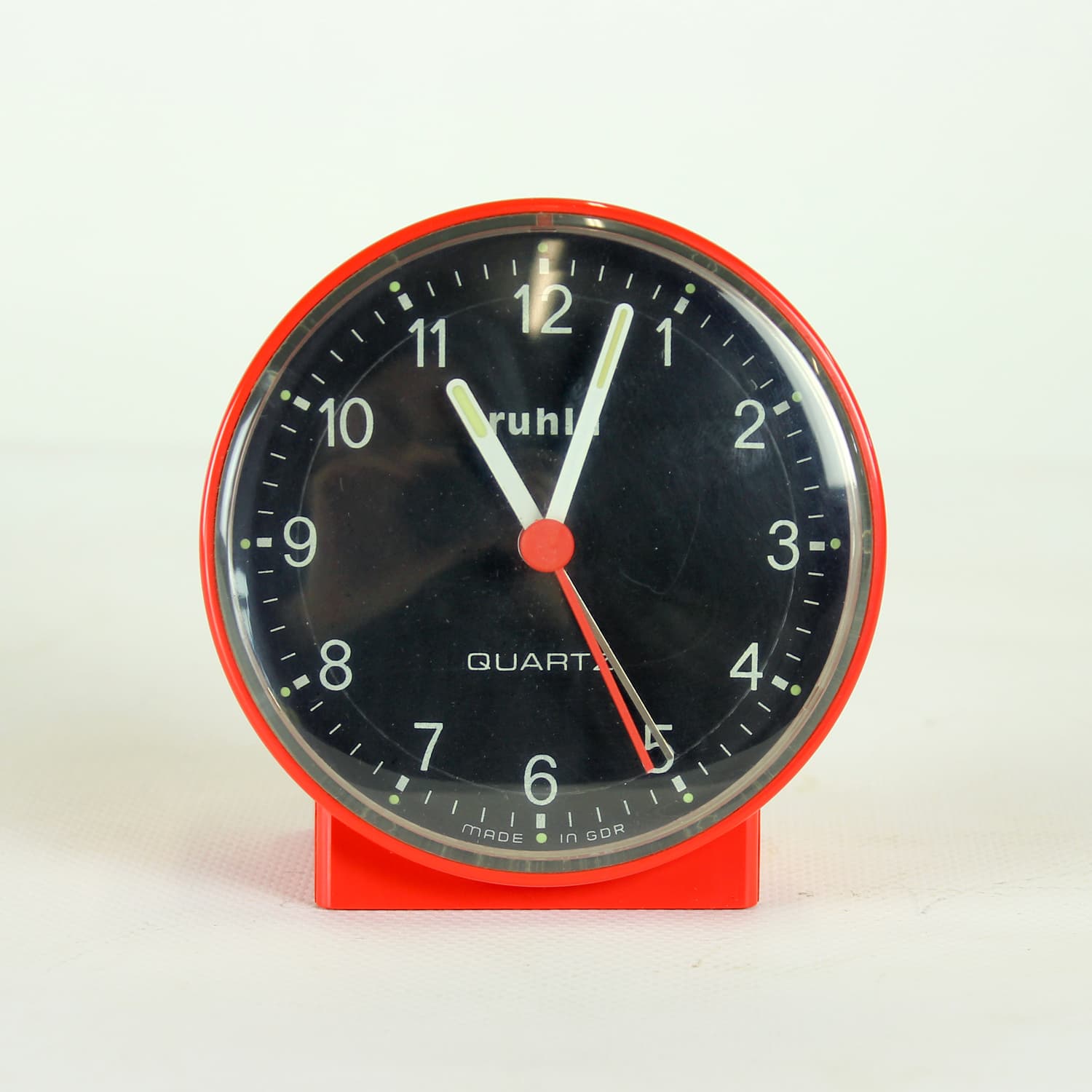 Budzik Space Age, czerwony, plastik, Niemcy, lata 70. - 92965