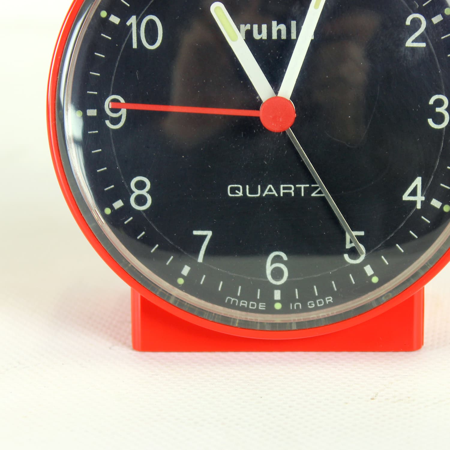 Budzik Space Age, czerwony, plastik, Niemcy, lata 70. - 92966