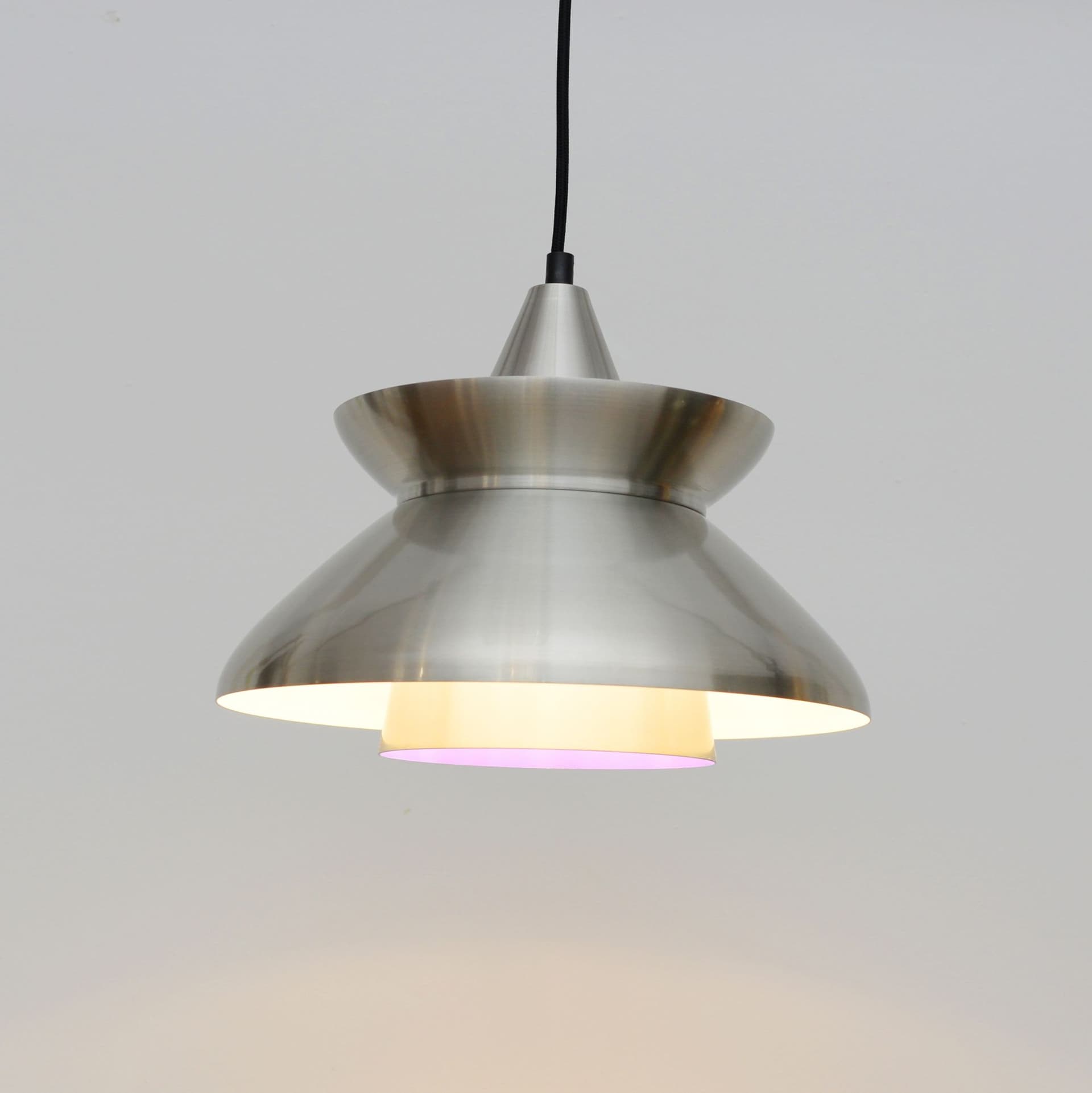 Lampa wisząca, srebrny, aluminium, Dania, lata 70. - 93012
