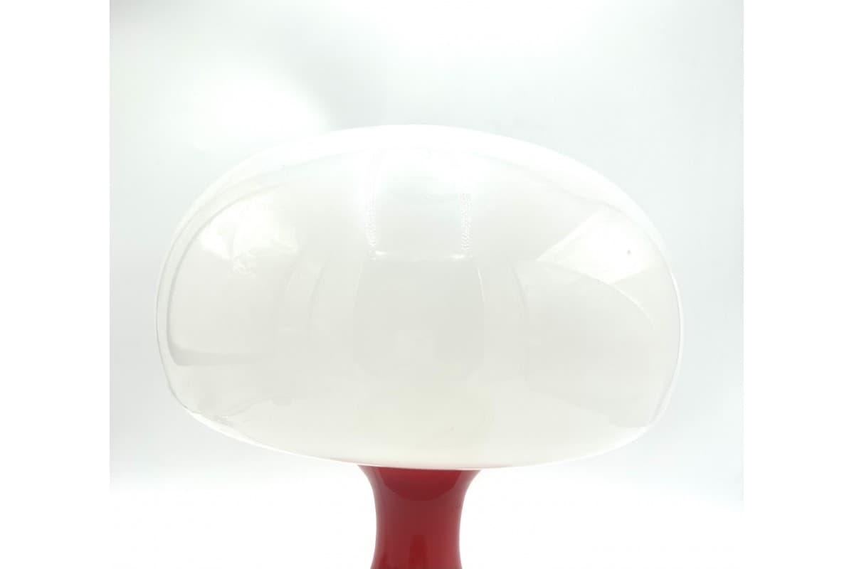 Czerwona szklana lampa stołowa, proj. S. Tabera dla OPP Jihlava, Czechosłowacja, lata 70. - 57771