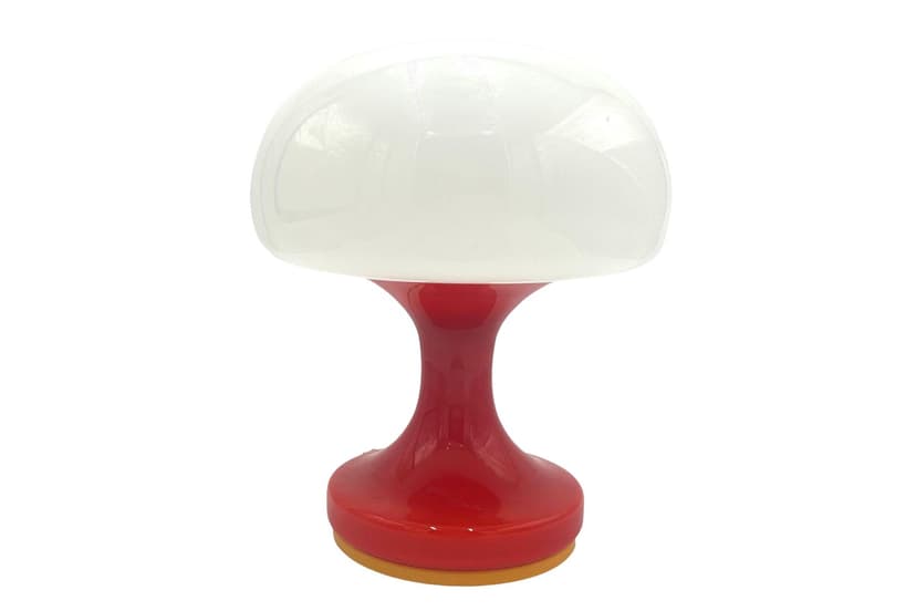 Red Glass Table Lamp, by S. Tabera for OPP Jihlava, Czechoslovakia, 1970s