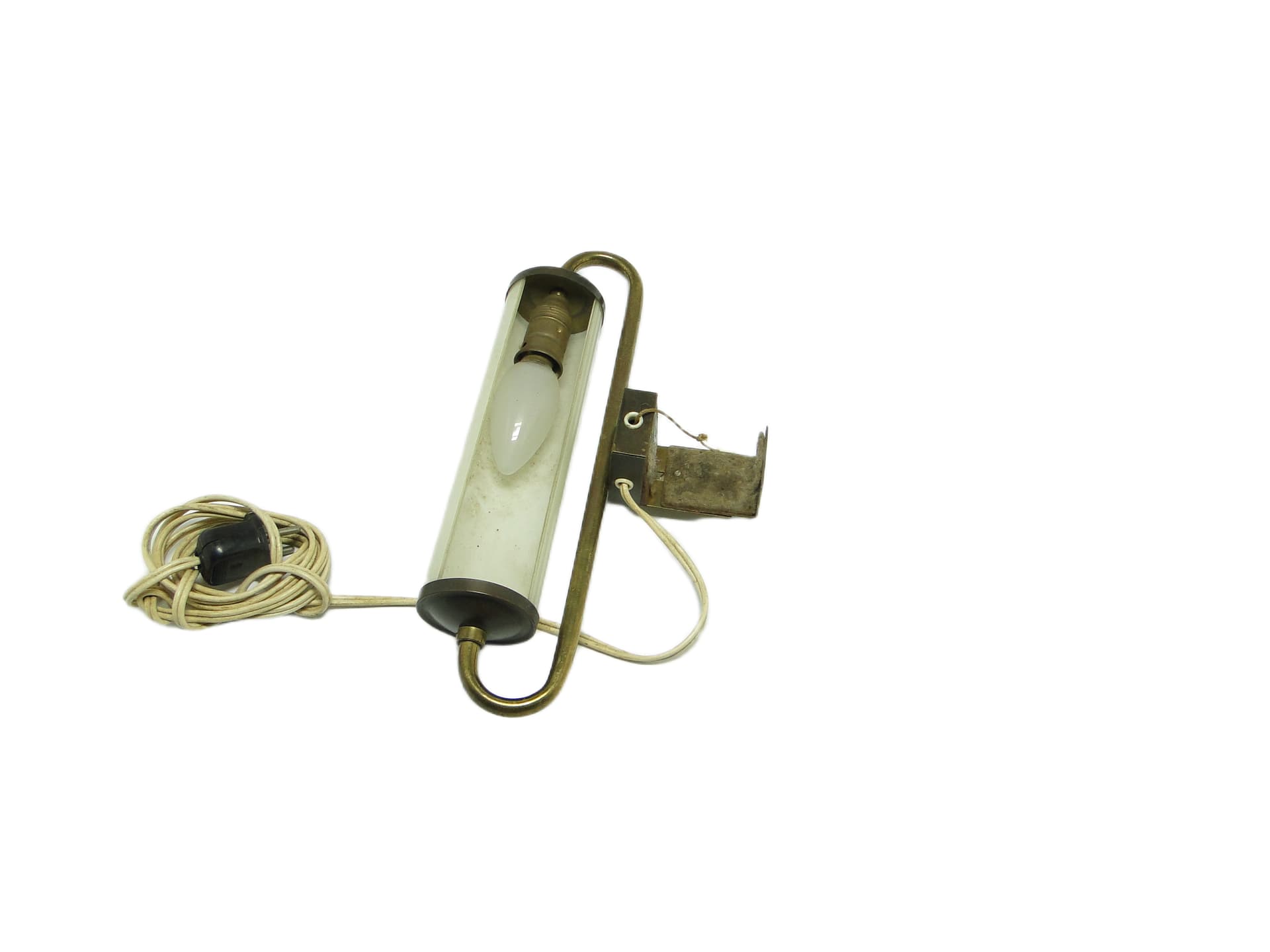 Picture light, mid-century modern, opal glass, brass, Germany, 1950s. - 93367