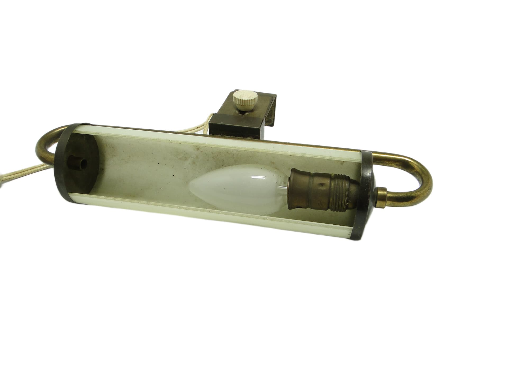 Picture light, mid-century modern, opal glass, brass, Germany, 1950s. - 93363