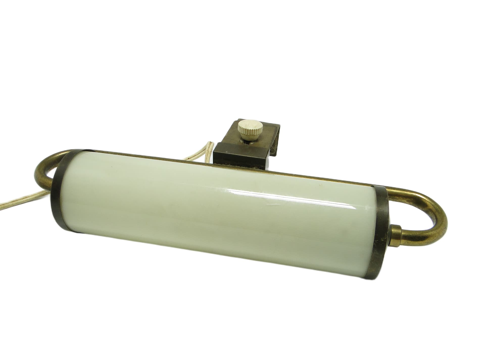 Picture light, mid-century modern, opal glass, brass, Germany, 1950s. - 93365