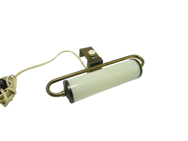 Picture light, mid-century modern, opal glass, brass, Germany, 1950s. - DIMENSION