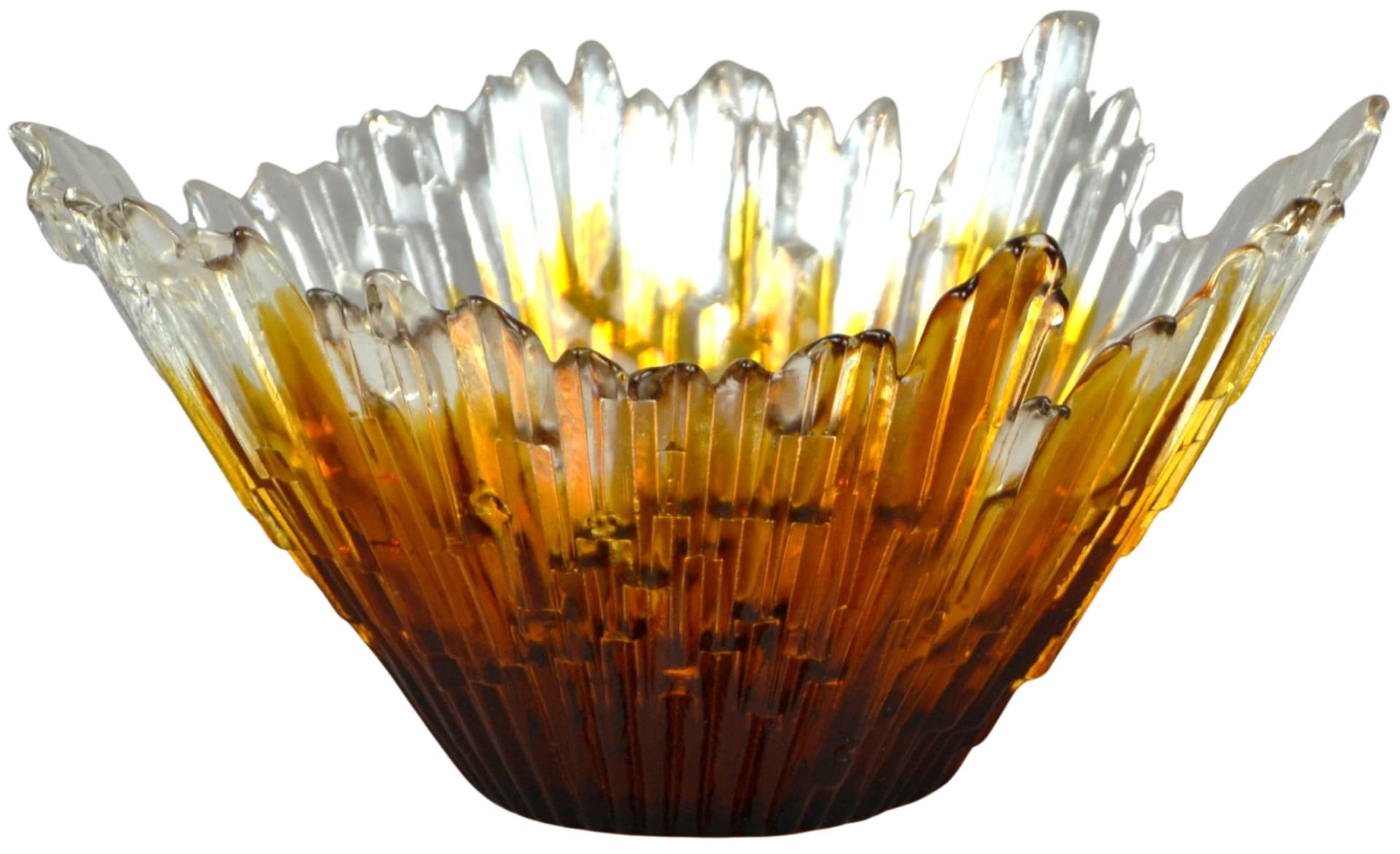 Bowl Revontulet, orange glass, by T. Wirkkala, Finland, 1970s.