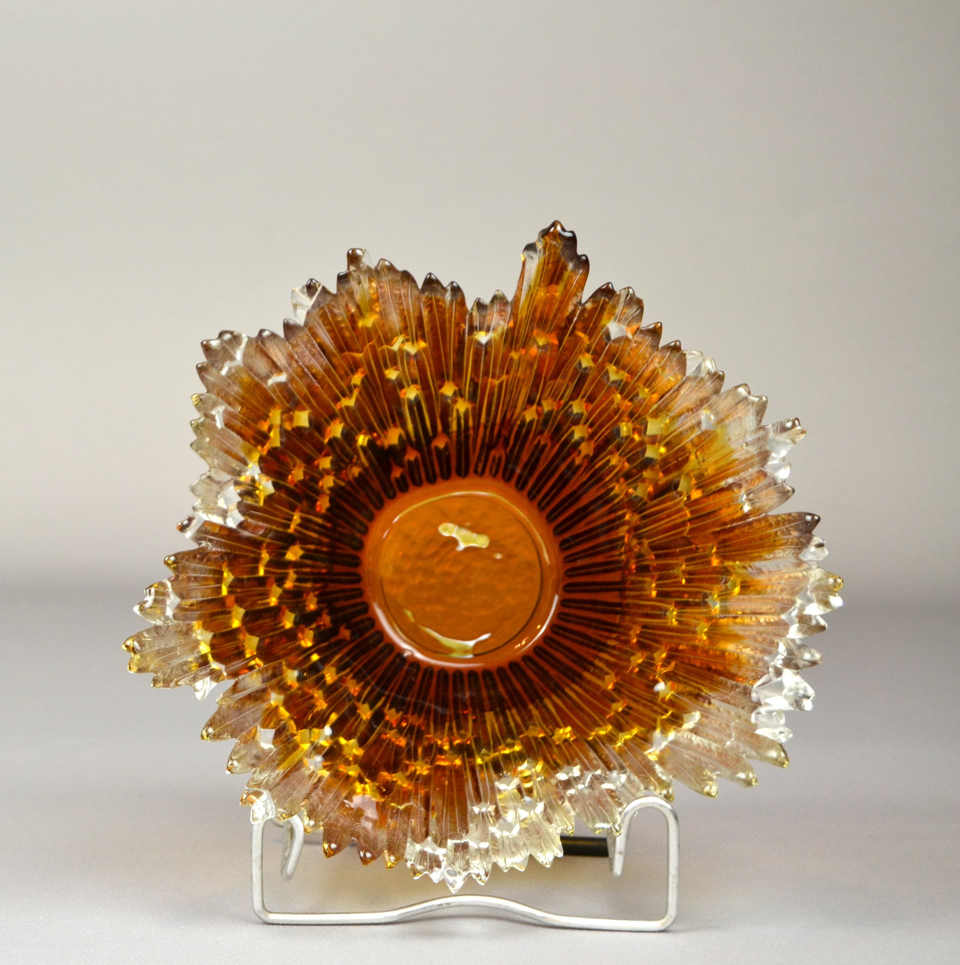 Bowl Revontulet, orange glass, by T. Wirkkala, Finland, 1970s. - 704