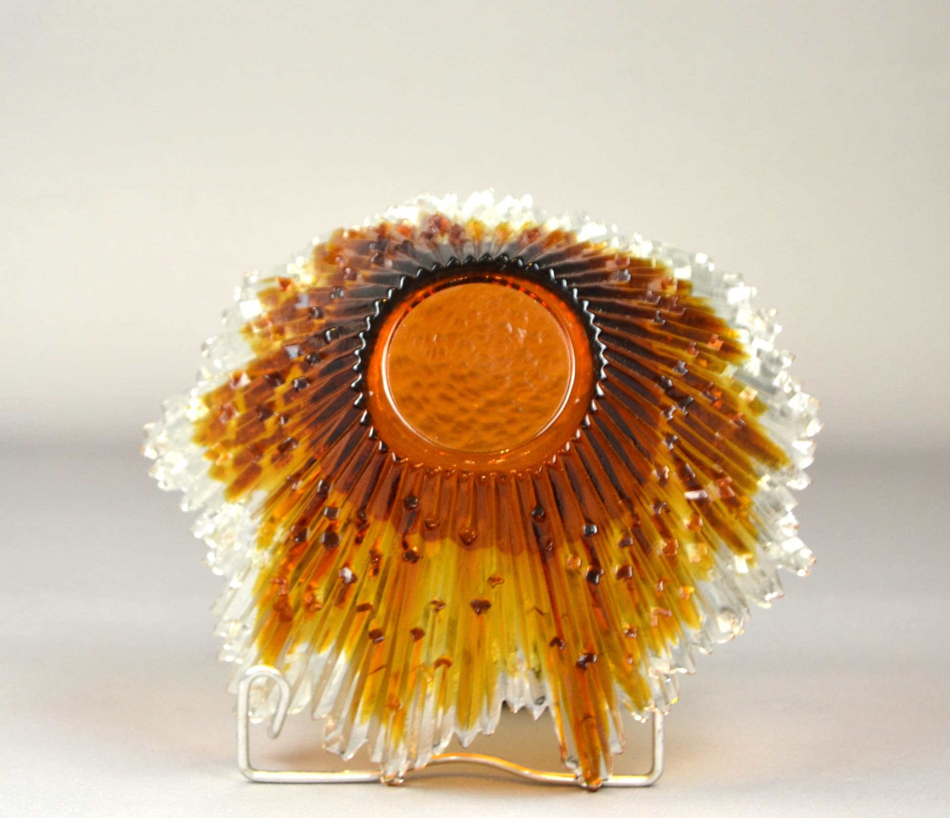 Bowl Revontulet, orange glass, by T. Wirkkala, Finland, 1970s. - 702