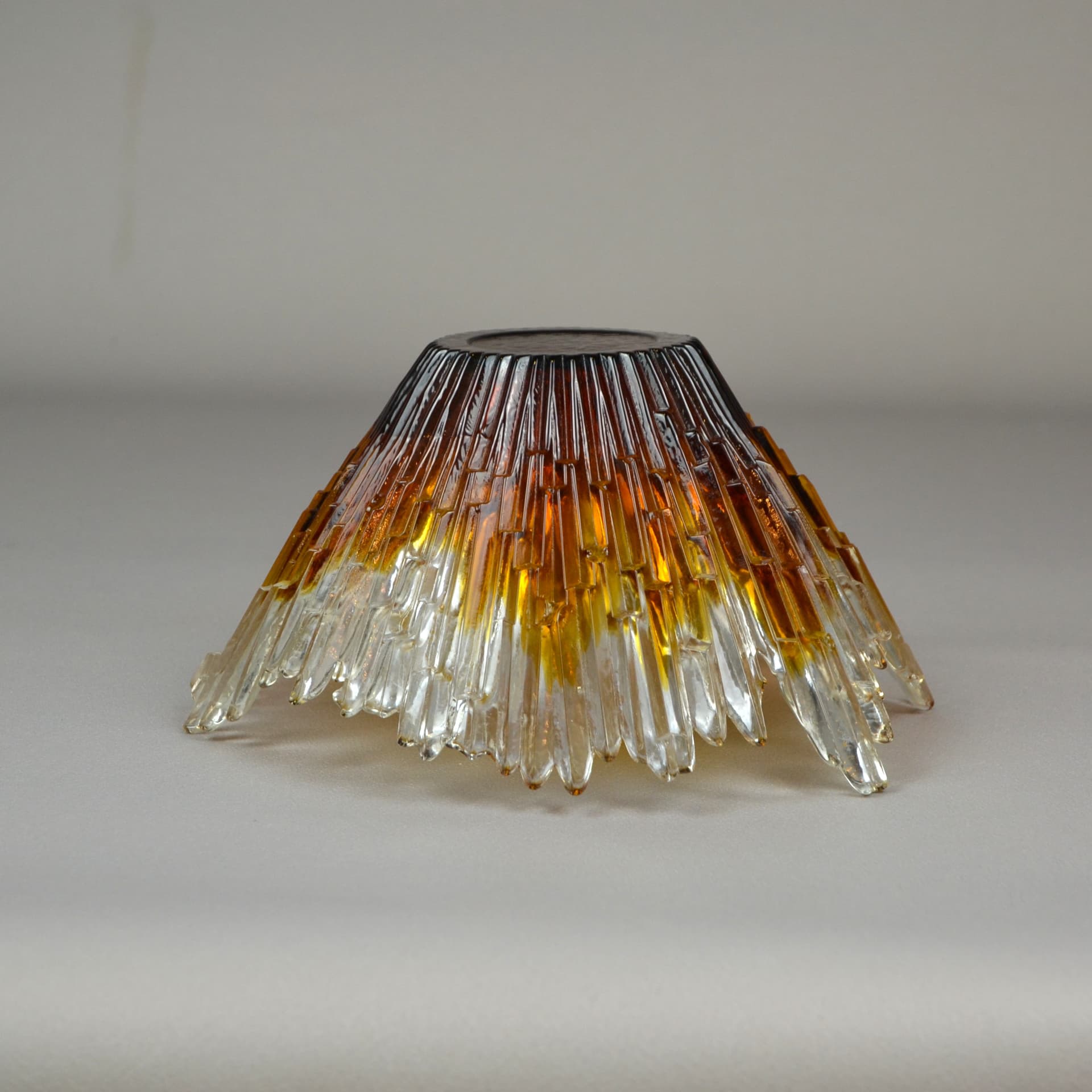 Bowl Revontulet, orange glass, by T. Wirkkala, Finland, 1970s. - 701