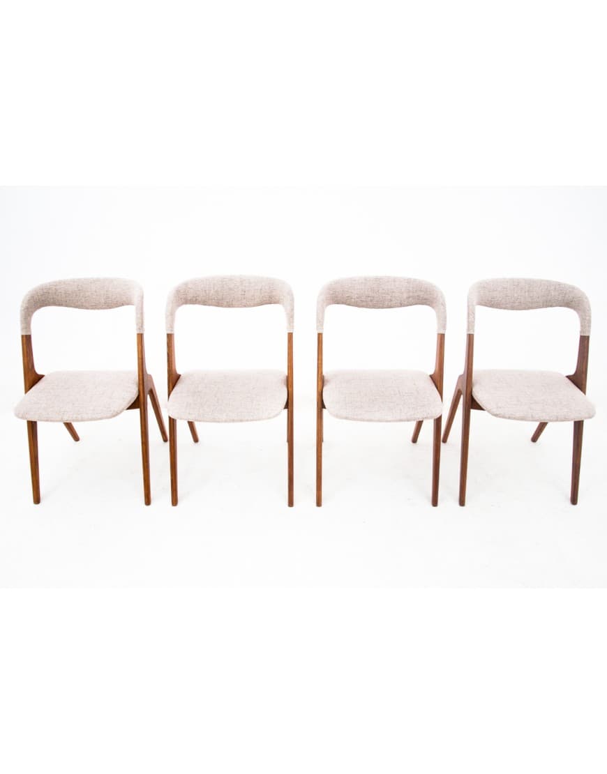 Tekowe krzesła, minimalistyczny design, Dania, lata 60. - 58022