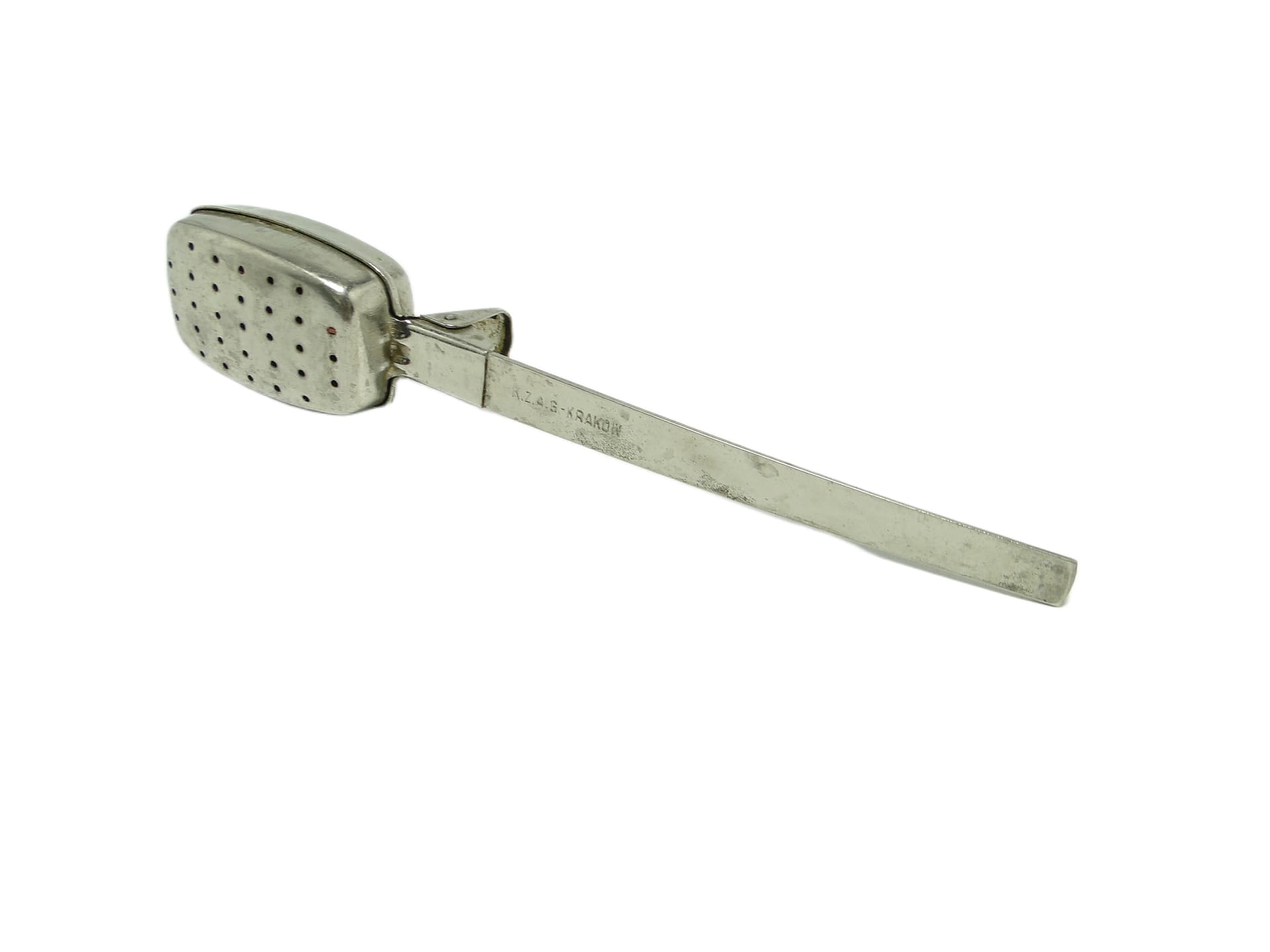 Tea infuser spoon, industrial, silver-plated brass, USSR, 1950s. - 93498