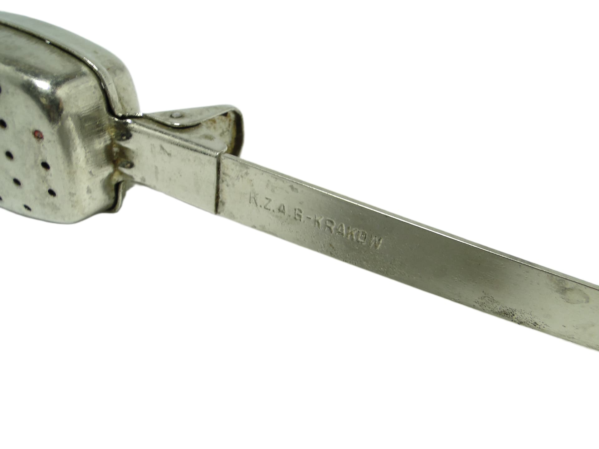 Tea infuser spoon, industrial, silver-plated brass, USSR, 1950s. - 93499