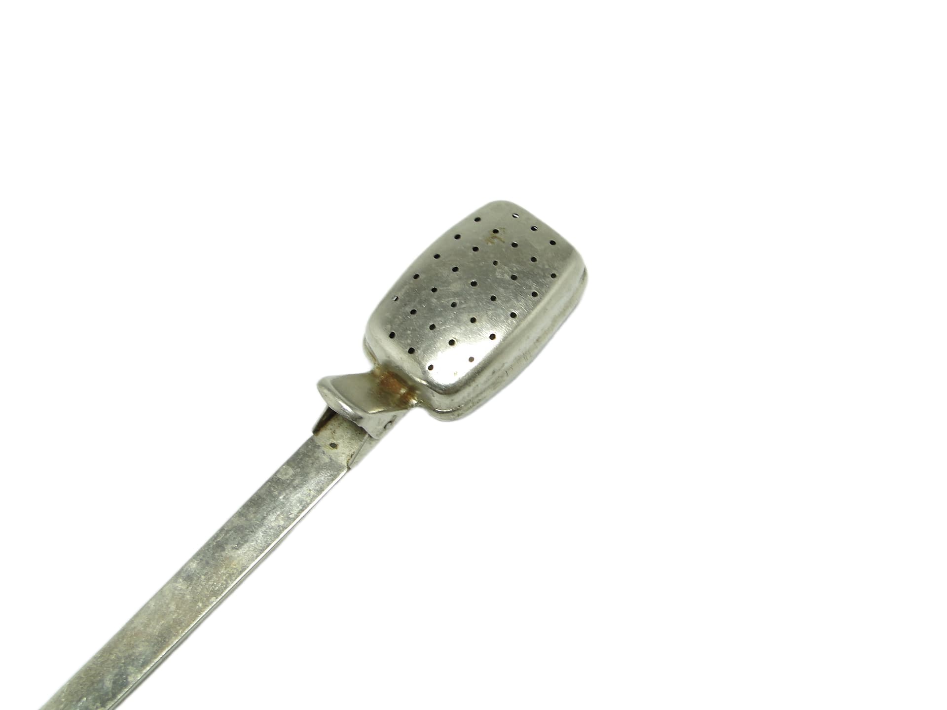 Tea infuser spoon, industrial, silver-plated brass, USSR, 1950s. - 93497