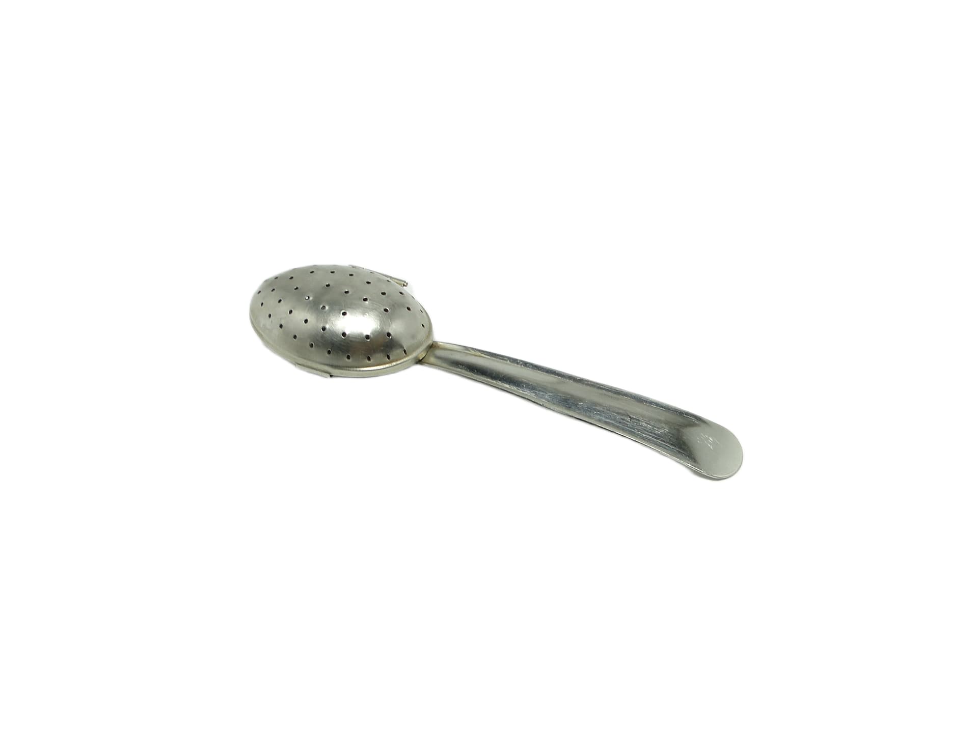 Tea infuser spoon, modernism, silver-plated brass, Poland, 1970s. - 93557